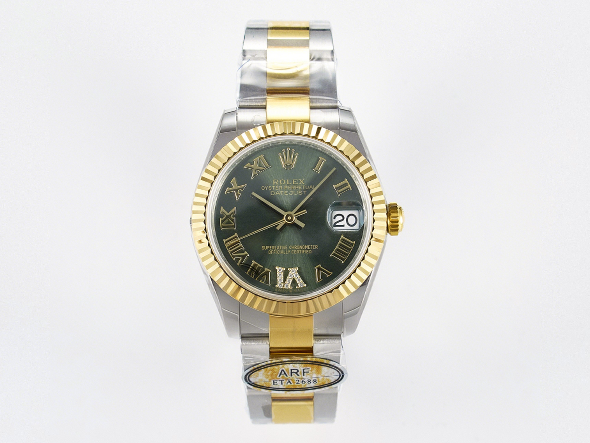 Rolex DateJust 31 278273 ARF 1:1 Best Edition 904L Steel Green Roman Diamonds Dial on SS/YG Oyster Bracelet ETA 2688-fasswatch