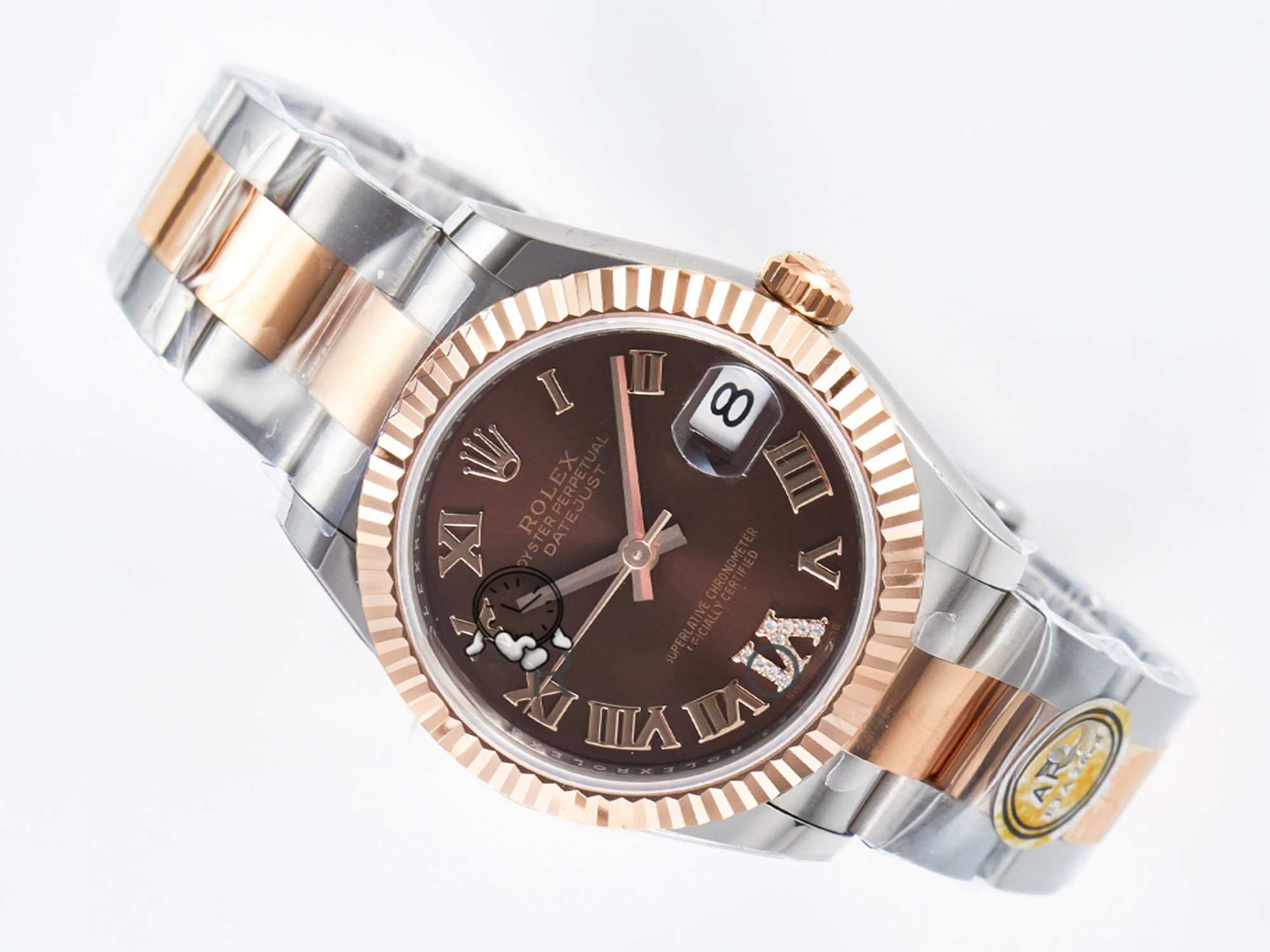 Rolex DateJust 31 278271 ARF 1:1 Best Edition 904L Steel Brown Roman Diamonds Dial on SS/RG Oyster Bracelet ETA 2688-fasswatch