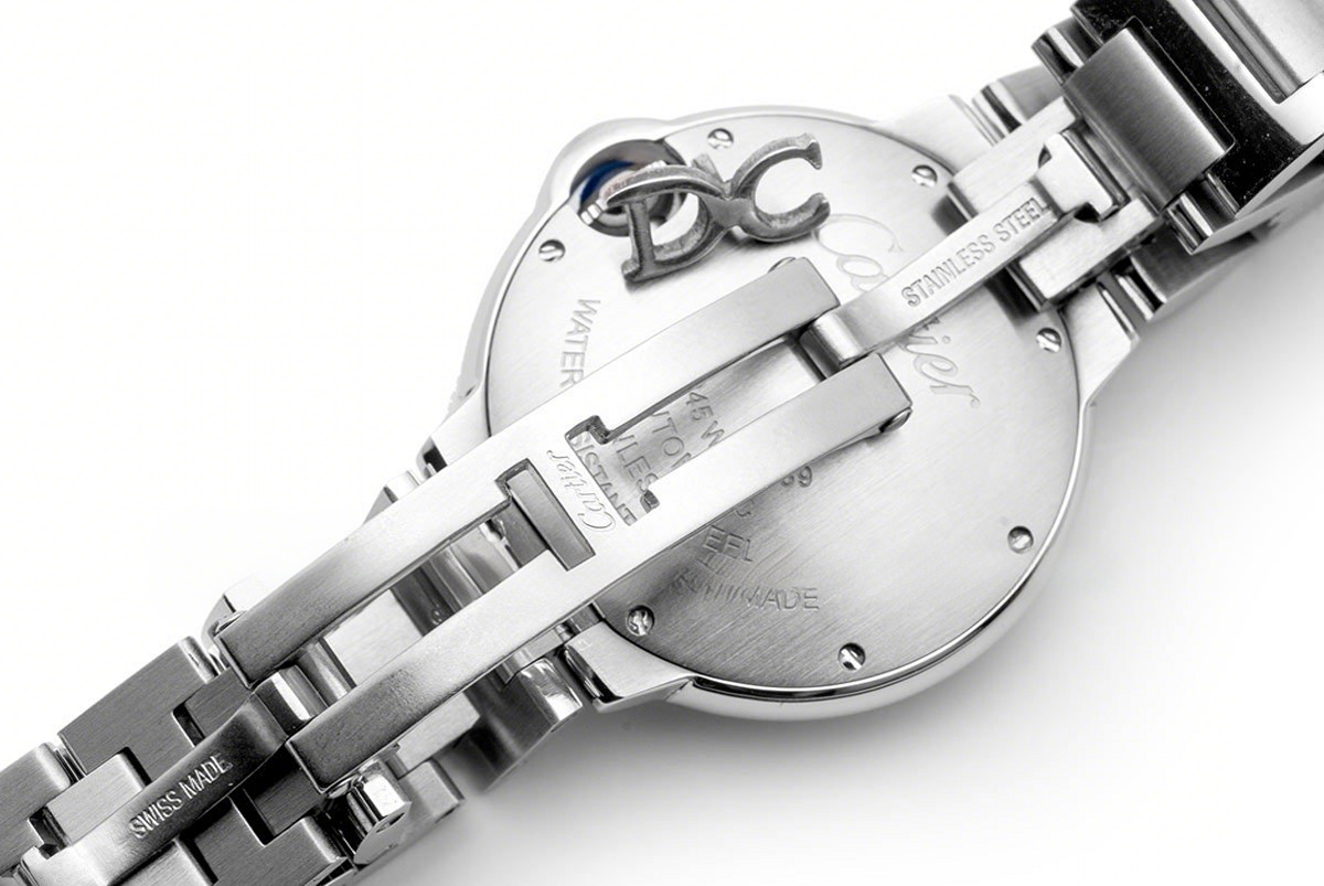 Cartier Ballon Bleu de Cartier 33mm Red Dial on Steel-fasswatch