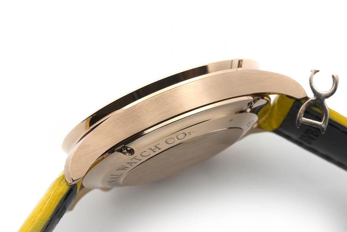 IWC Portugieser Chronograph Automatic White Dial in Rose Gold on Yellow Leather Strap-fasswatch