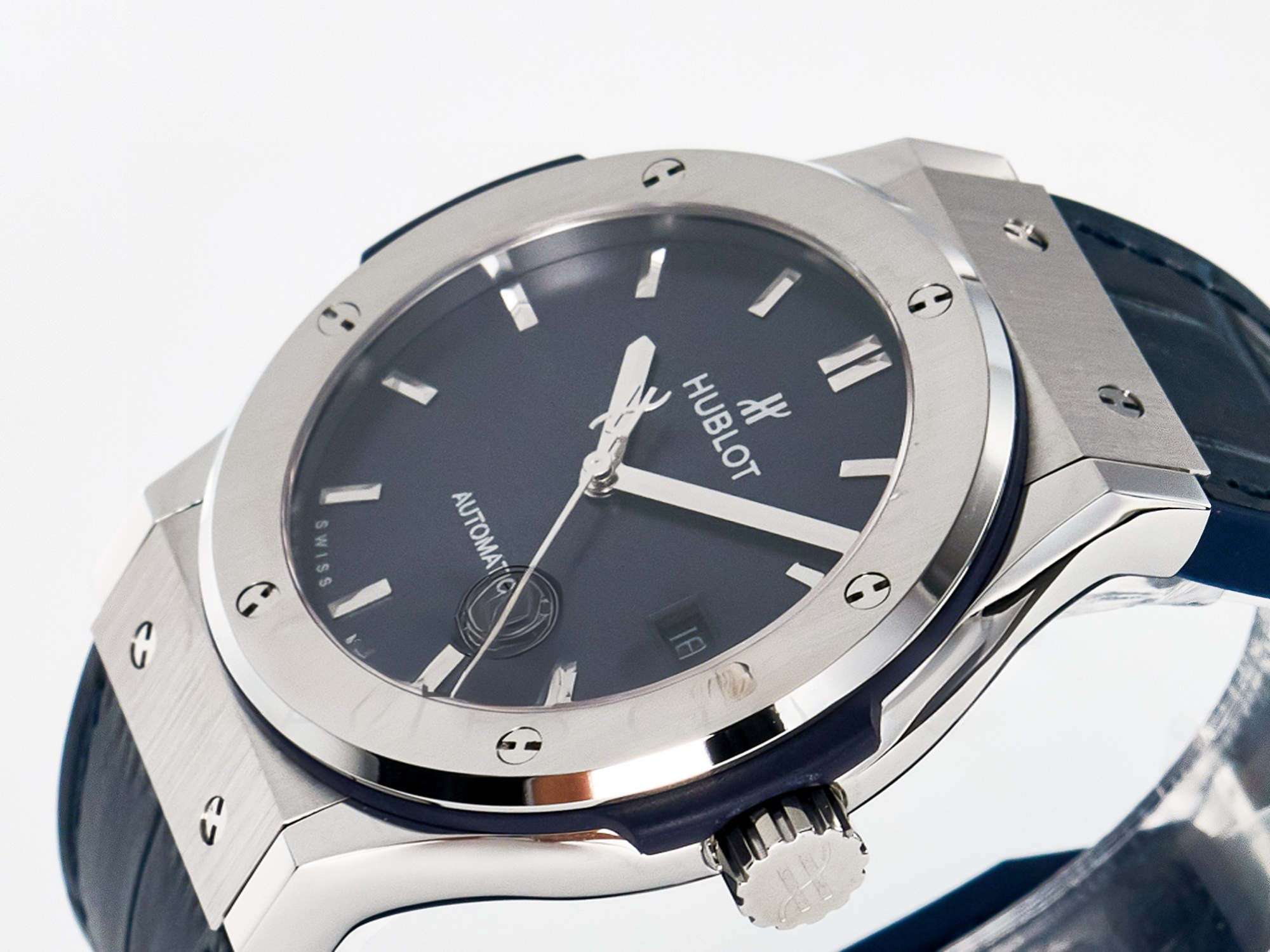 Hublot Classic Fusion Bang 42mm HBF 1:1 Best Edition Blue Dial on Blue Leather Strap A2892-fasswatch