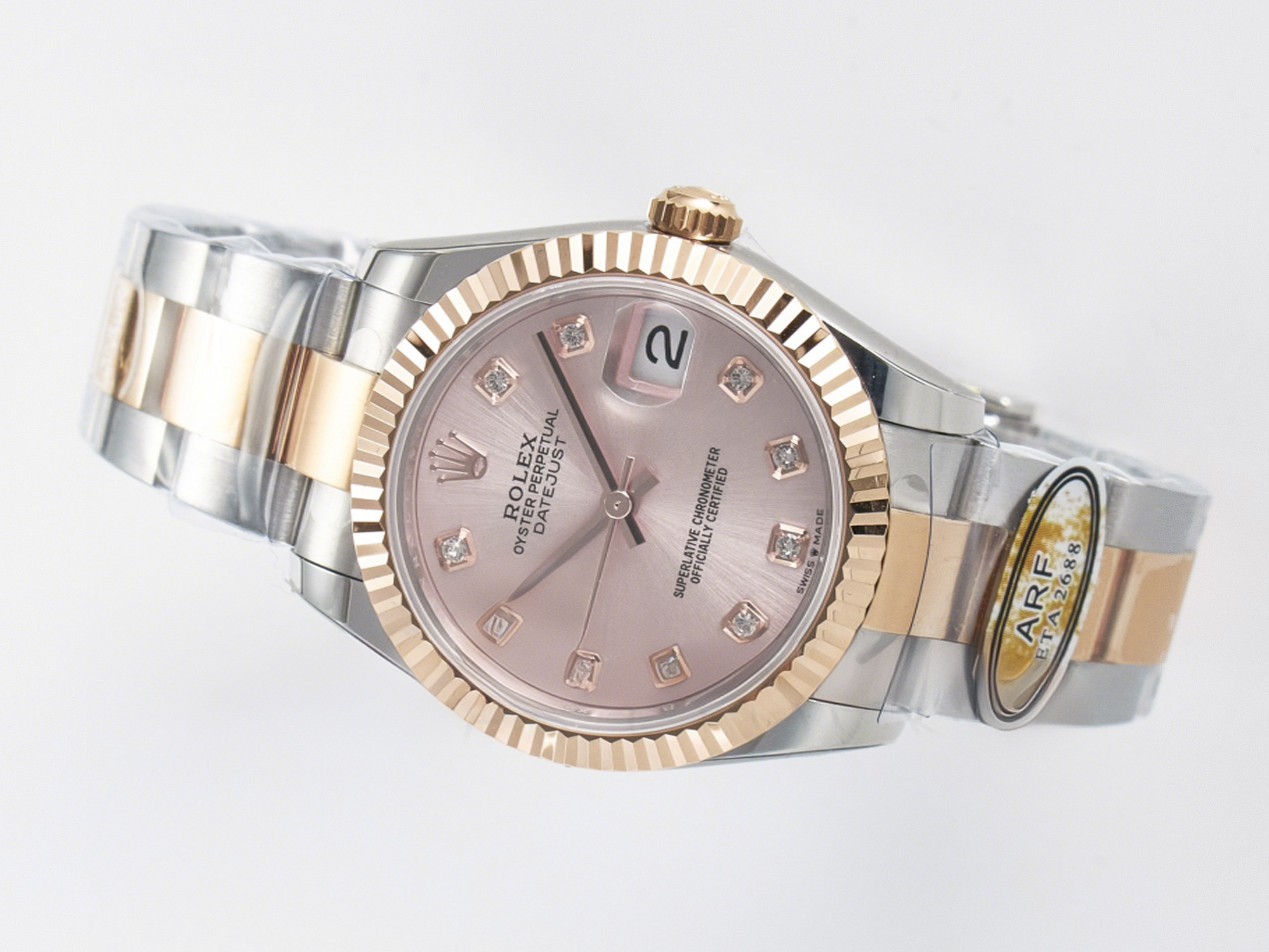 Rolex DateJust 31 278271 ARF 1:1 Best Edition 904L Steel RG Diamonds Dial on SS/RG Oyster Bracelet ETA 2688-fasswatch