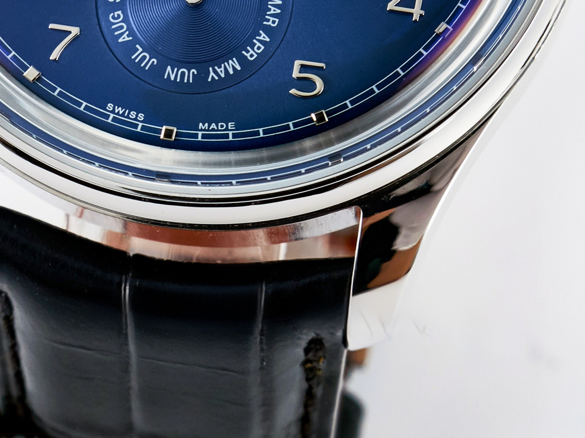 IWC IW5034 Portugieser Perpetual Calendar SS V9F 1:1 Best Edition Blue Dial on Black Leather Strap A52610-fasswatch