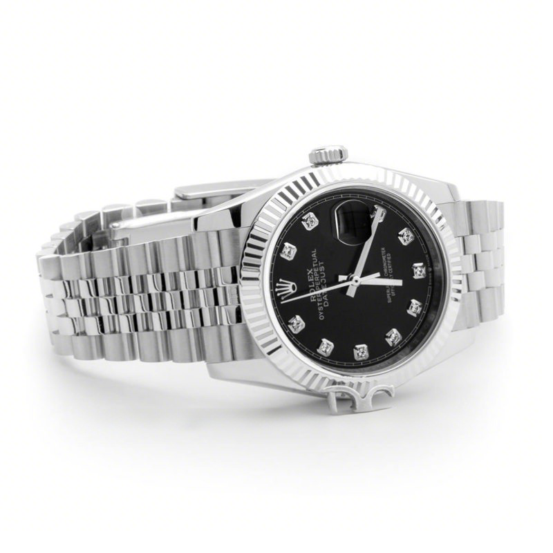 Rolex Datejust 36 116234 Black Dial with Diamond Markers-fasswatch