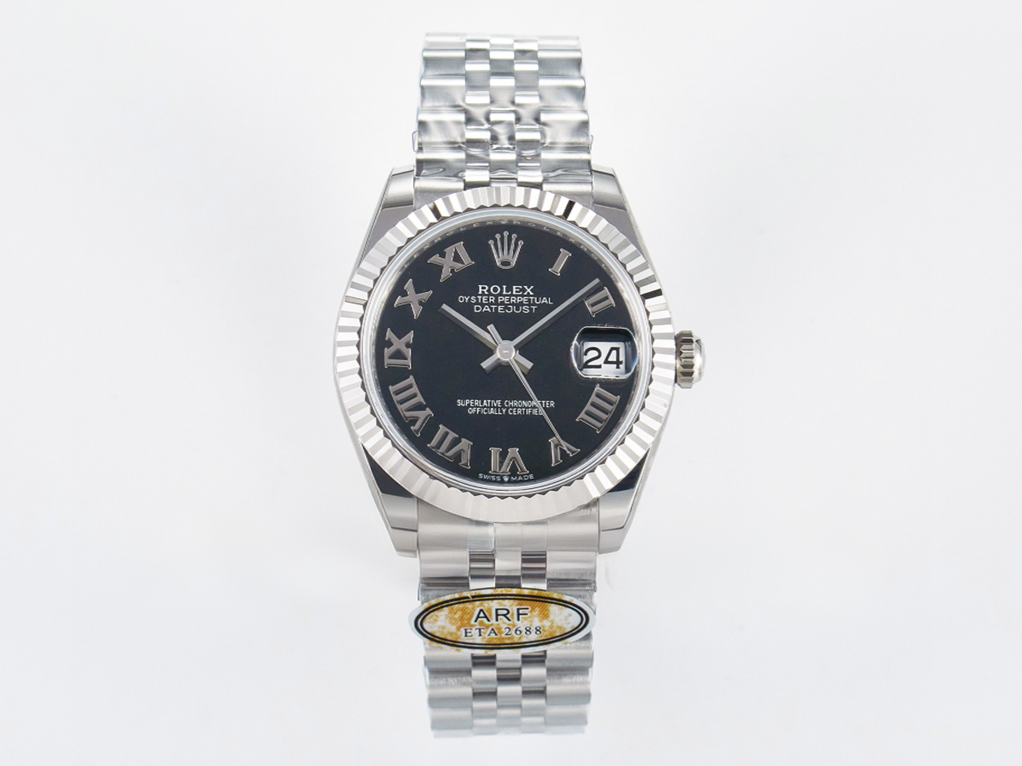 Rolex DateJust 31 278274 ARF 1:1 Best Edition 904L Steel Black Roman Dial on SS Jubilee Bracelet ETA 2688-fasswatch