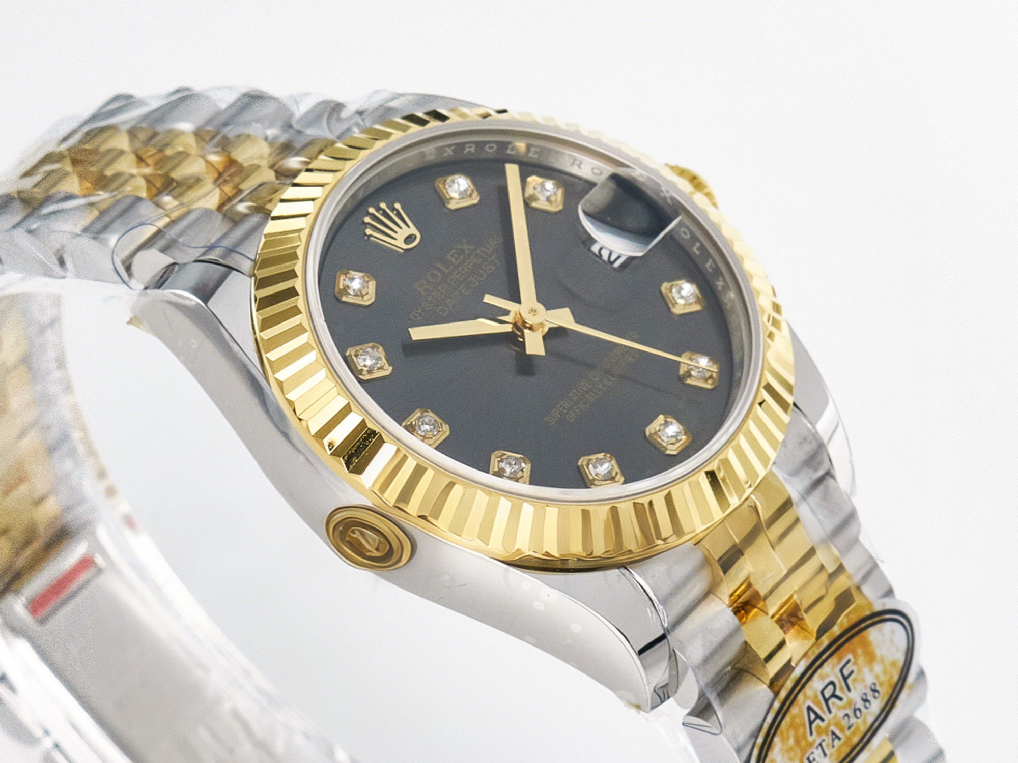 Rolex DateJust 31 278273 ARF 1:1 Best Edition 904L Steel Gray Diamonds Dial on SS/YG Jubilee Bracelet ETA 2688-fasswatch