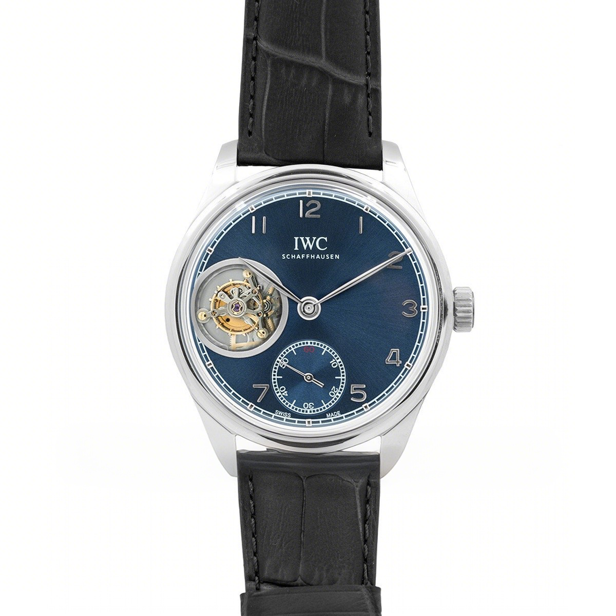 IWC Portuguese Tourbillon Hand Wound IW5463 Blue Dial in White Gold-fasswatch