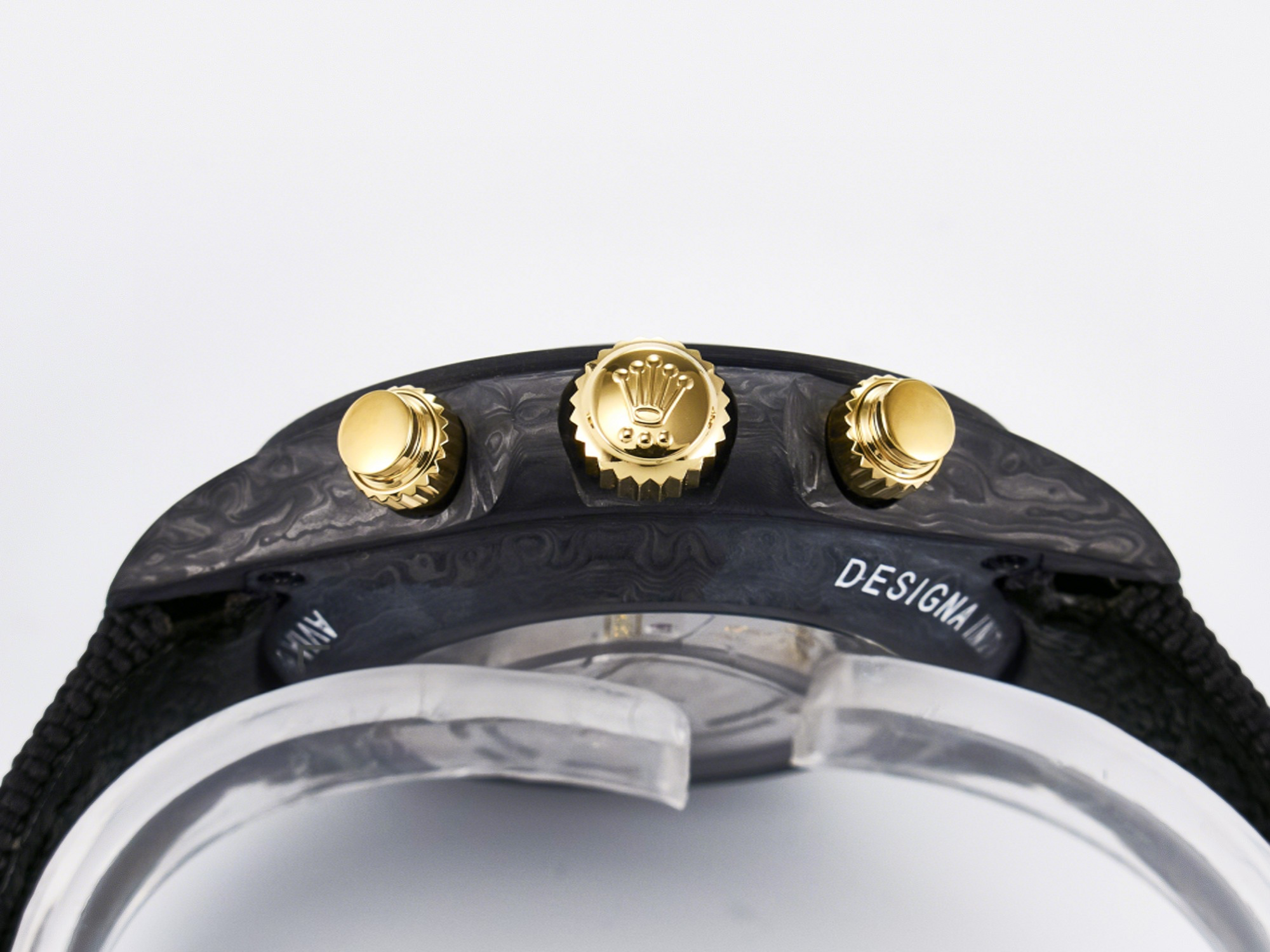 Rolex Daytona DIW “AVIA BLACK” Carbon DIWF 1:1 Best Edition Black/Red Dial on Black/Yellow Nylon Strap SH4130-fasswatch