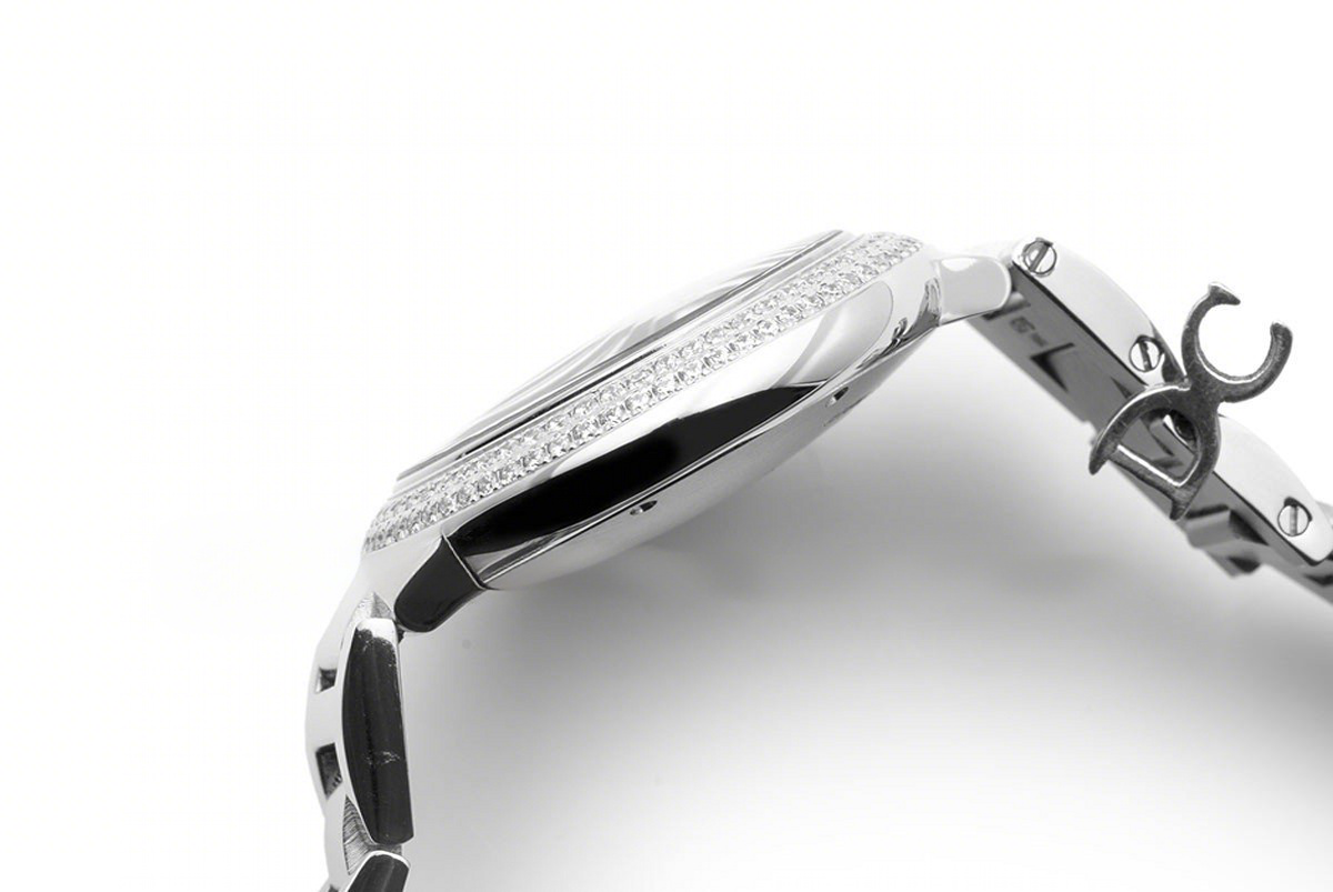 Cartier Ballon Bleu De Cartier 36mm Silver Dial with Diamond Bezel in Steel-fasswatch