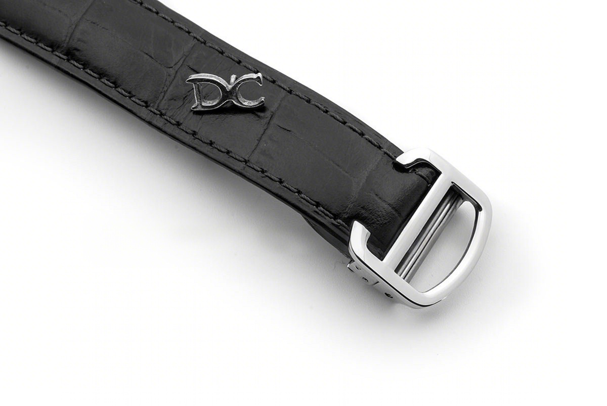 Drive de Cartier Tourbillon White Dial with Diamond Bezel in White Gold on Black Leather Strap-fasswatch