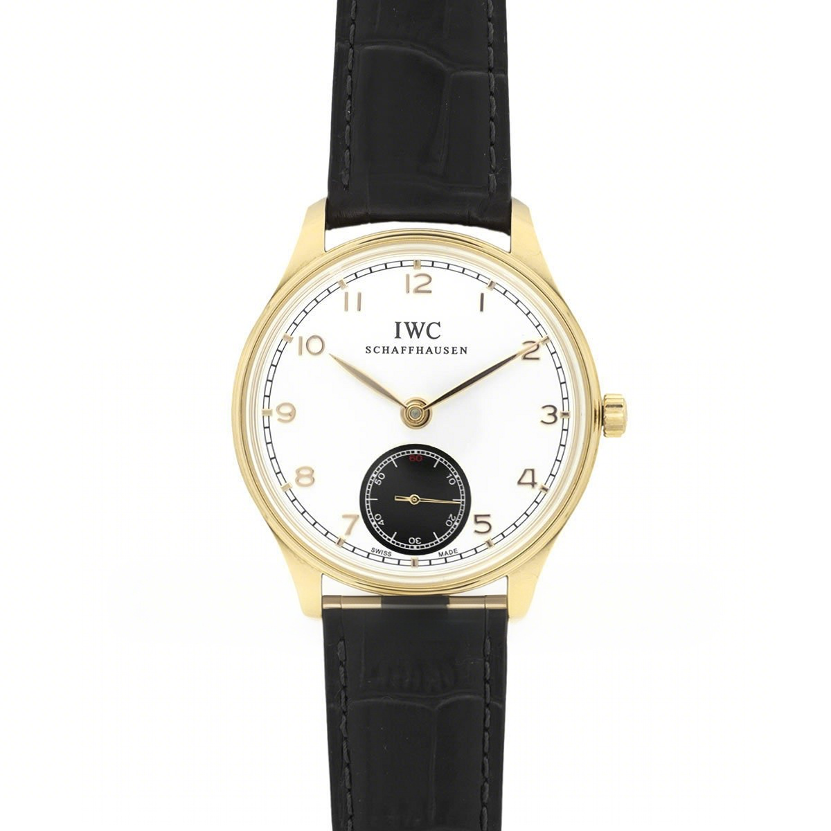 IWC Portuguese Hand Wound Eight Days IW545405 White Dial in Gold-fasswatch