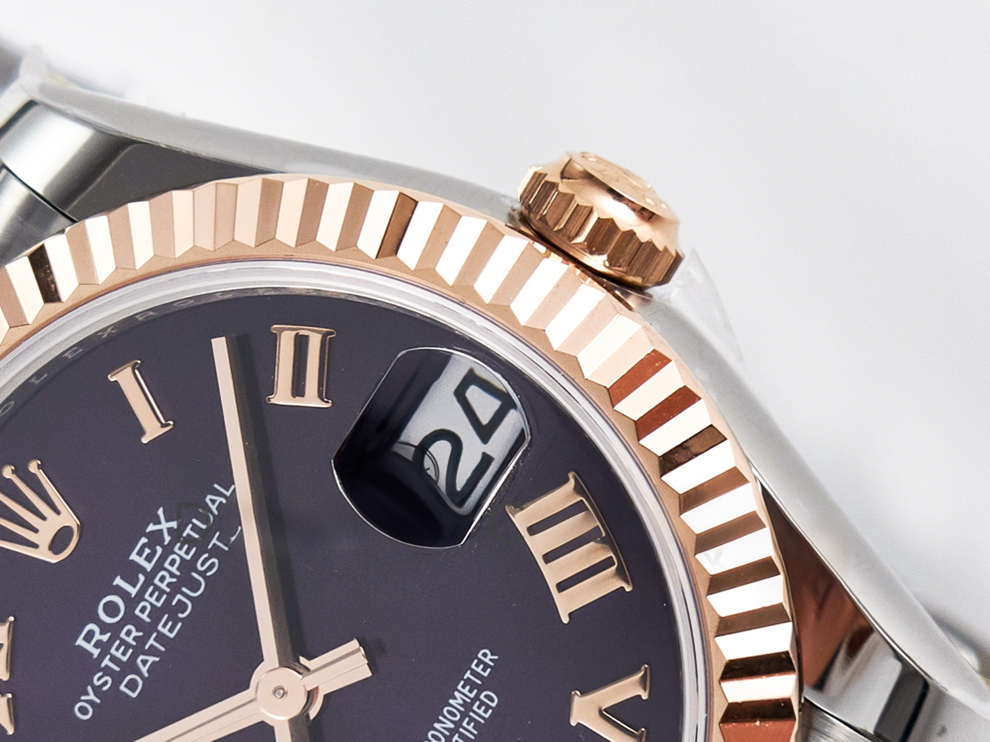 Rolex DateJust 31 278271 ARF 1:1 Best Edition 904L Steel Purple Roman Diamonds Dial on SS/RG Jubilee Bracelet ETA 2688-fasswatch