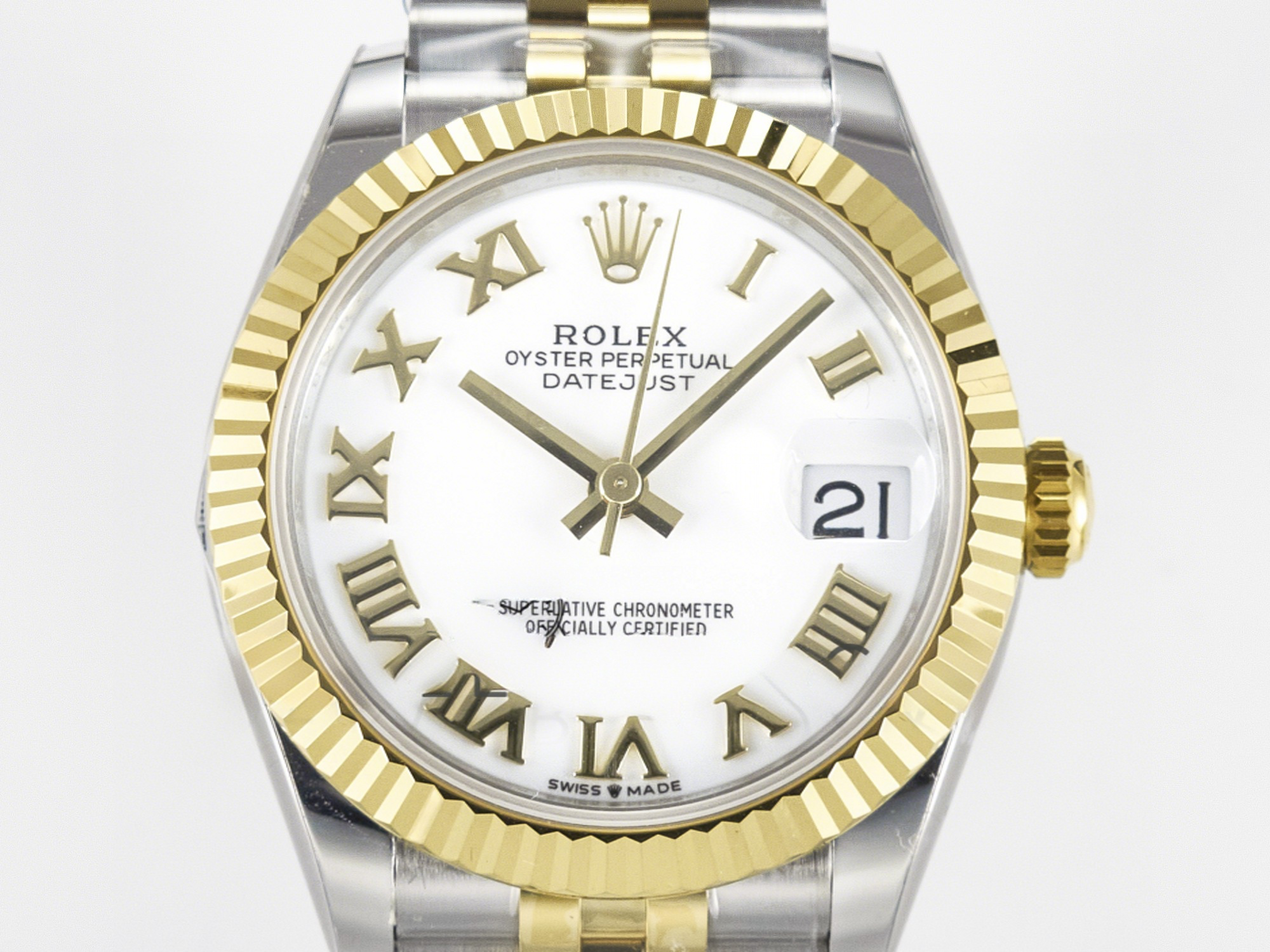 Rolex DateJust 31 278273 ARF 1:1 Best Edition 904L Steel White Roman Dial on SS/YG Jubilee Bracelet ETA 2688-fasswatch