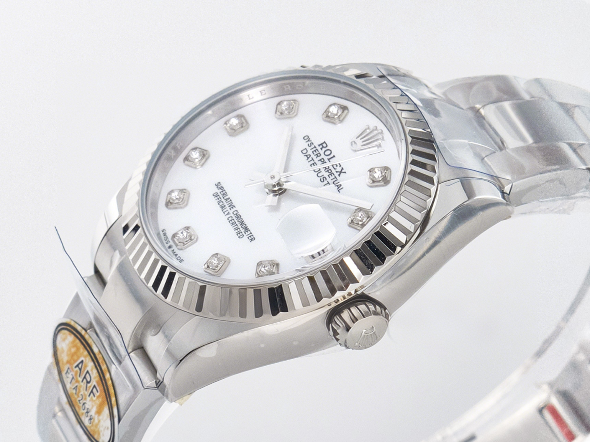 Rolex DateJust 31 278274 ARF 1:1 Best Edition 904L Steel White MOP Diamonds Dial on SS Oyster Bracelet ETA 2688-fasswatch