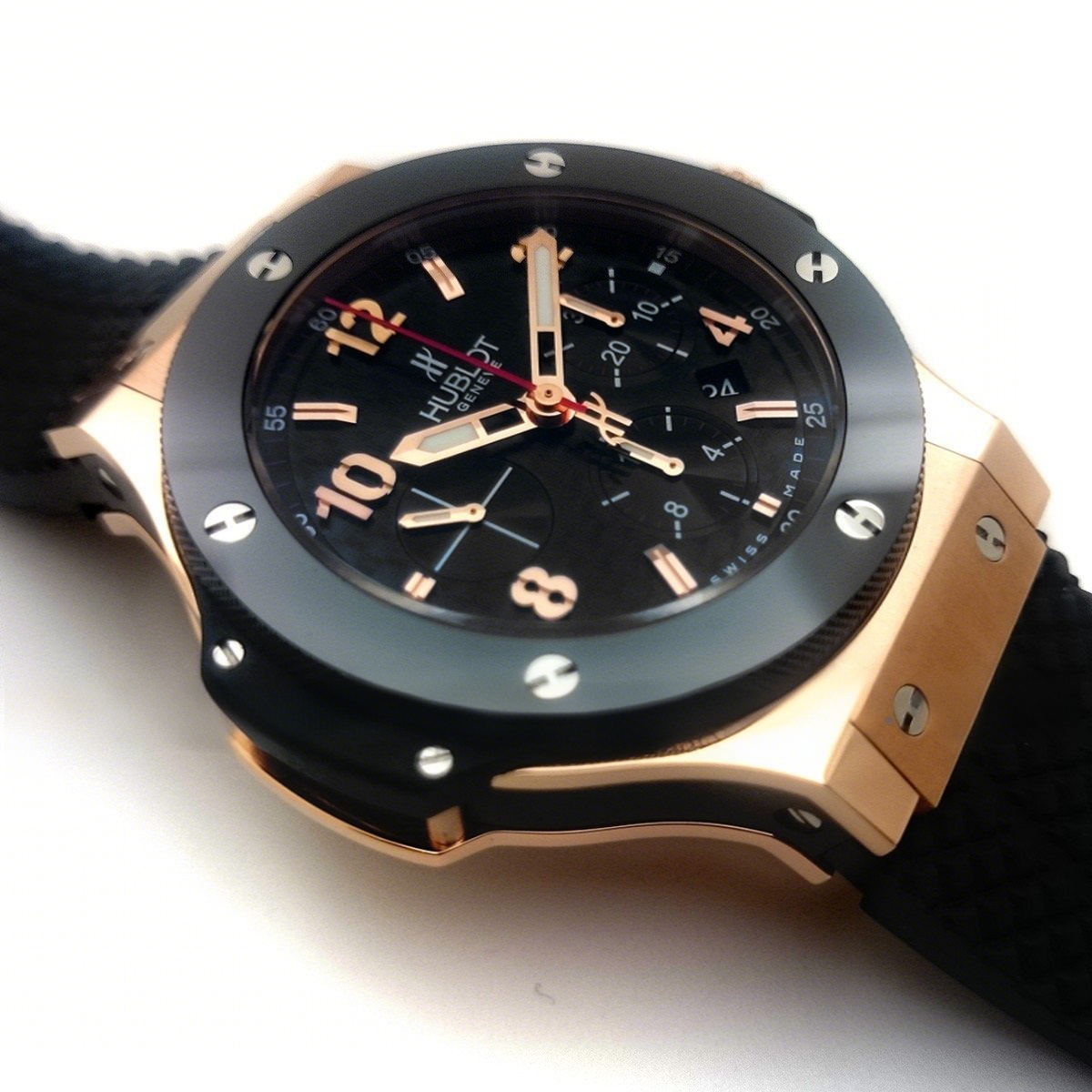 Hublot Big Bang Chronograph Carbon Dial in Rose Gold-fasswatch