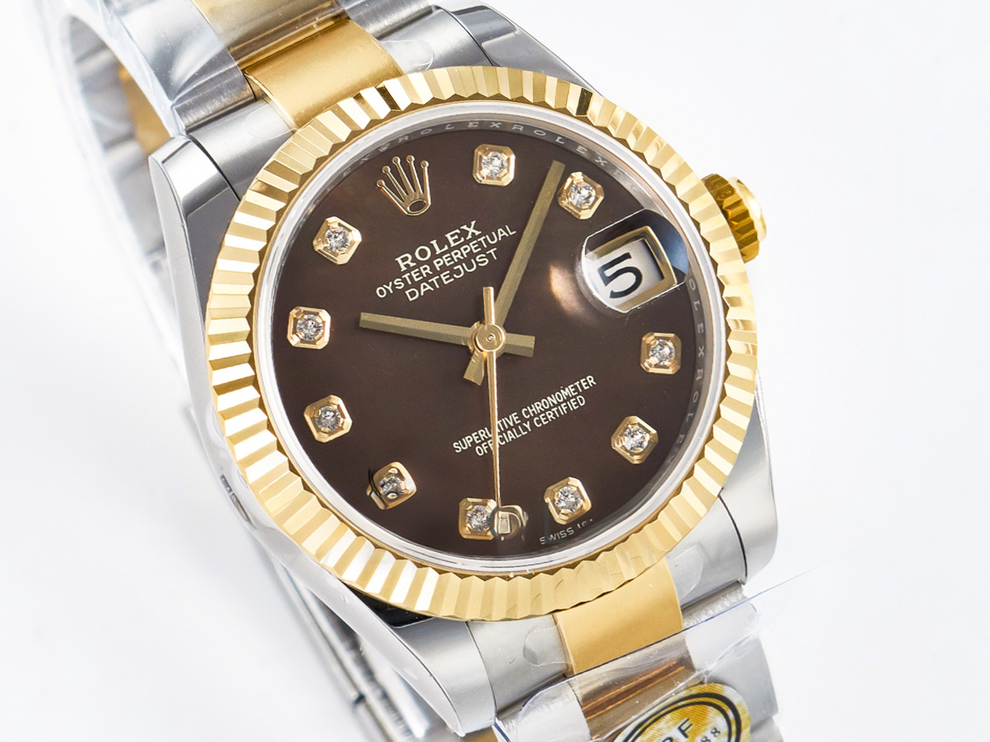 Rolex DateJust 31 278273 ARF 1:1 Best Edition 904L Steel Brown Diamonds Dial on SS/YG Oyster Bracelet ETA 2688-fasswatch