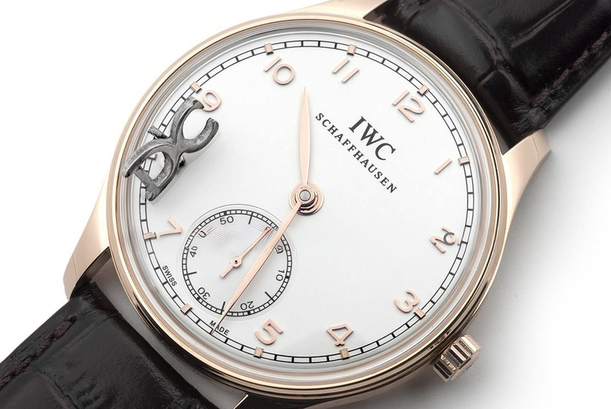 IWC Portuguese Hand Wound Eight Days IW545409 White Dial in Rose Gold-fasswatch