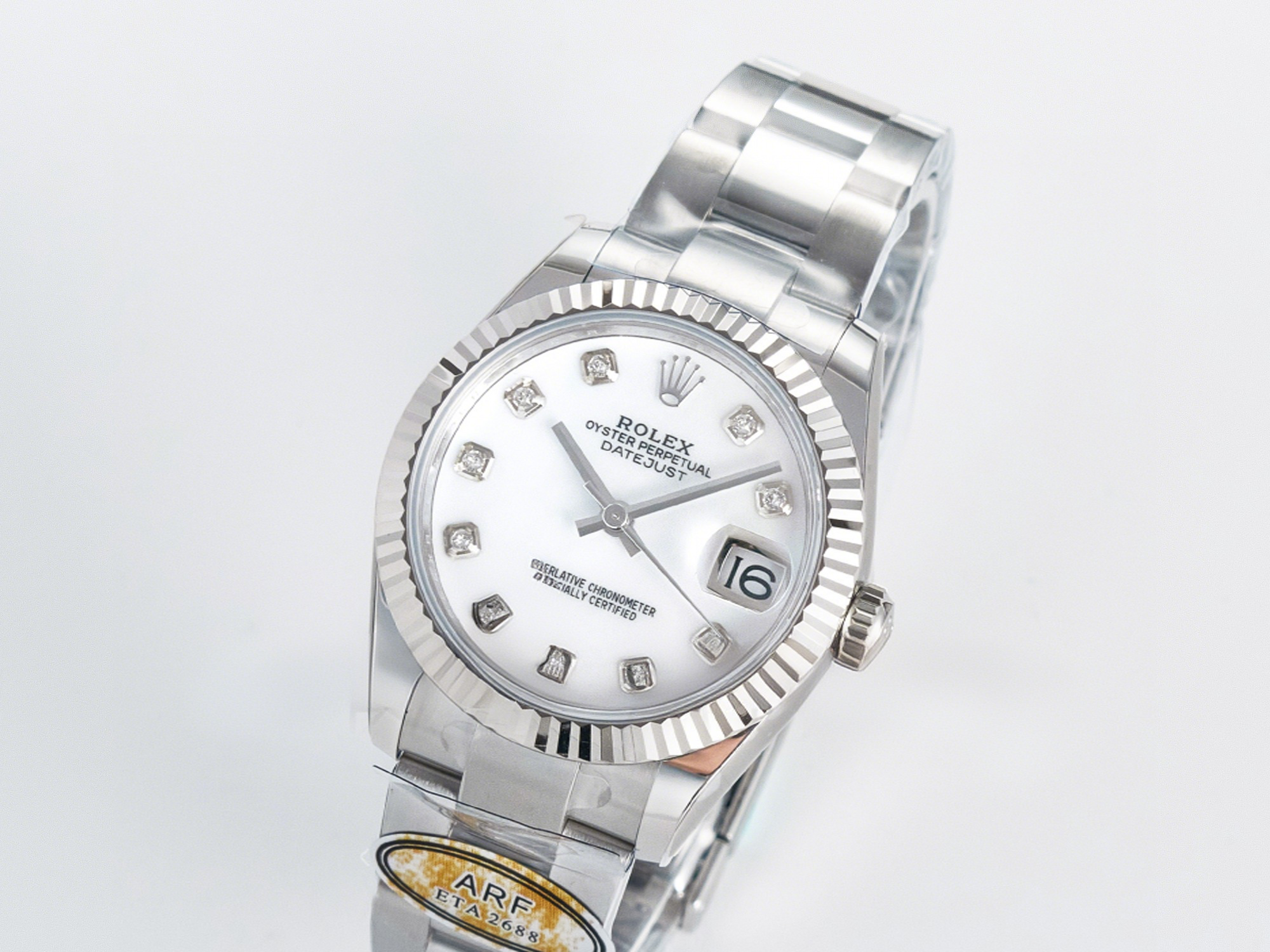 Rolex DateJust 31 278274 ARF 1:1 Best Edition 904L Steel White MOP Diamonds Dial on SS Oyster Bracelet ETA 2688-fasswatch