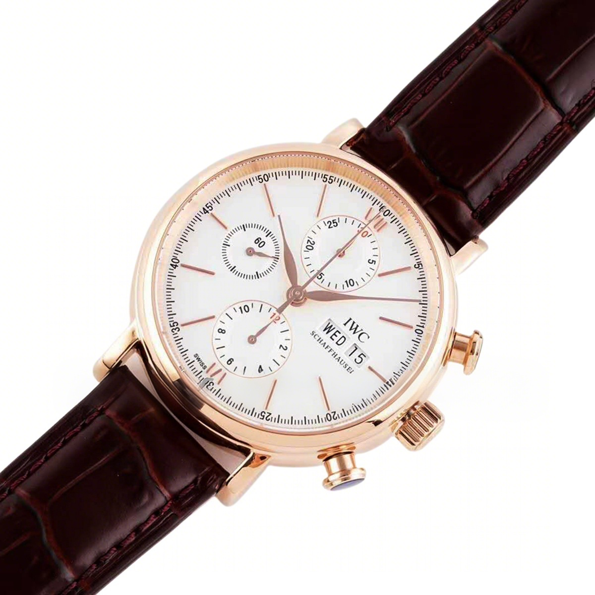 IWC Portofino Chronograph IW391025 Edition “150 Years” White Dial in Rose Gold-fasswatch