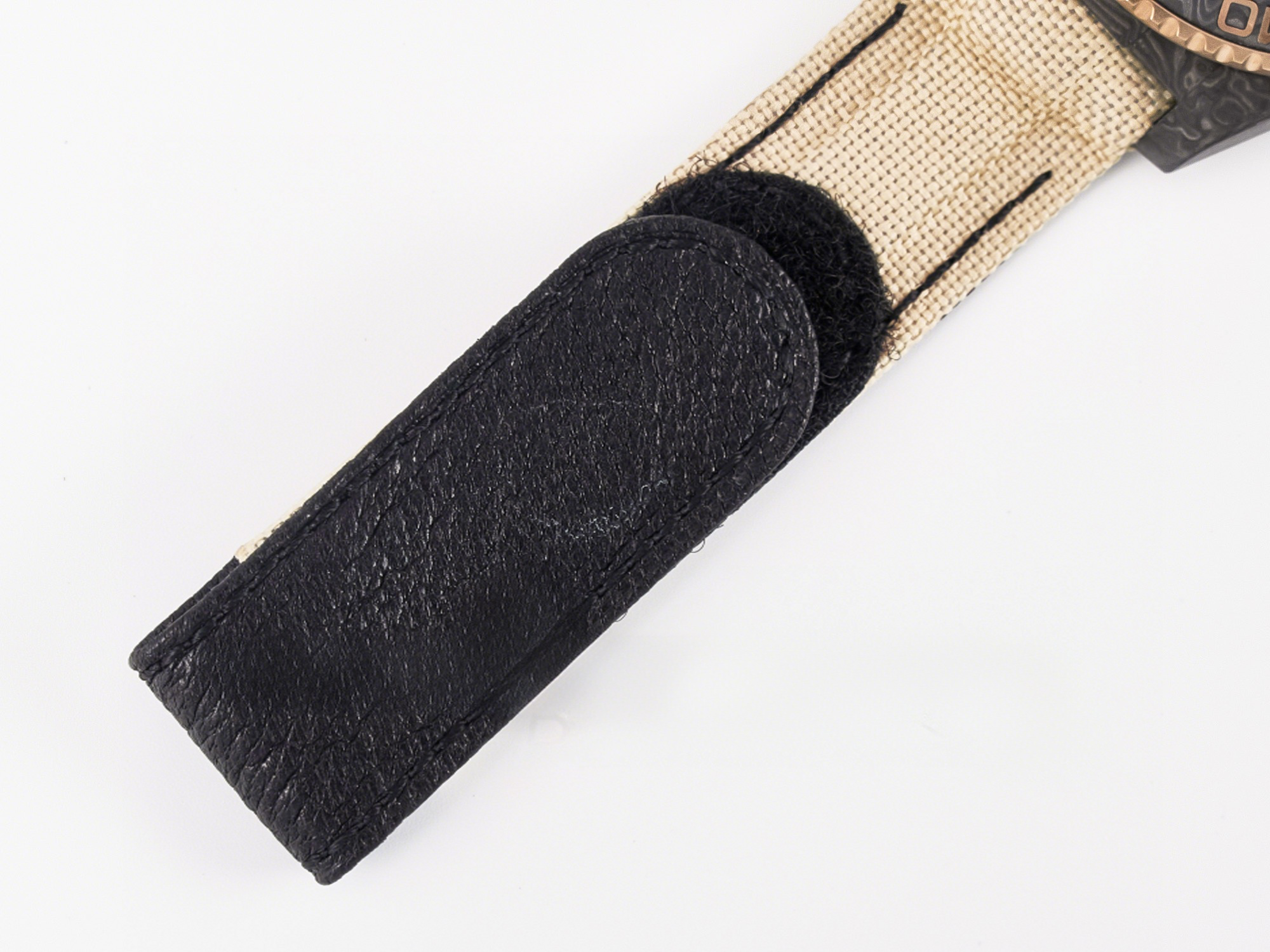 Rolex GMT Carbon DIWF Best Edition Black Carbon Dial RG Markers on Beige Nylon Strap SA3186 CHS-fasswatch