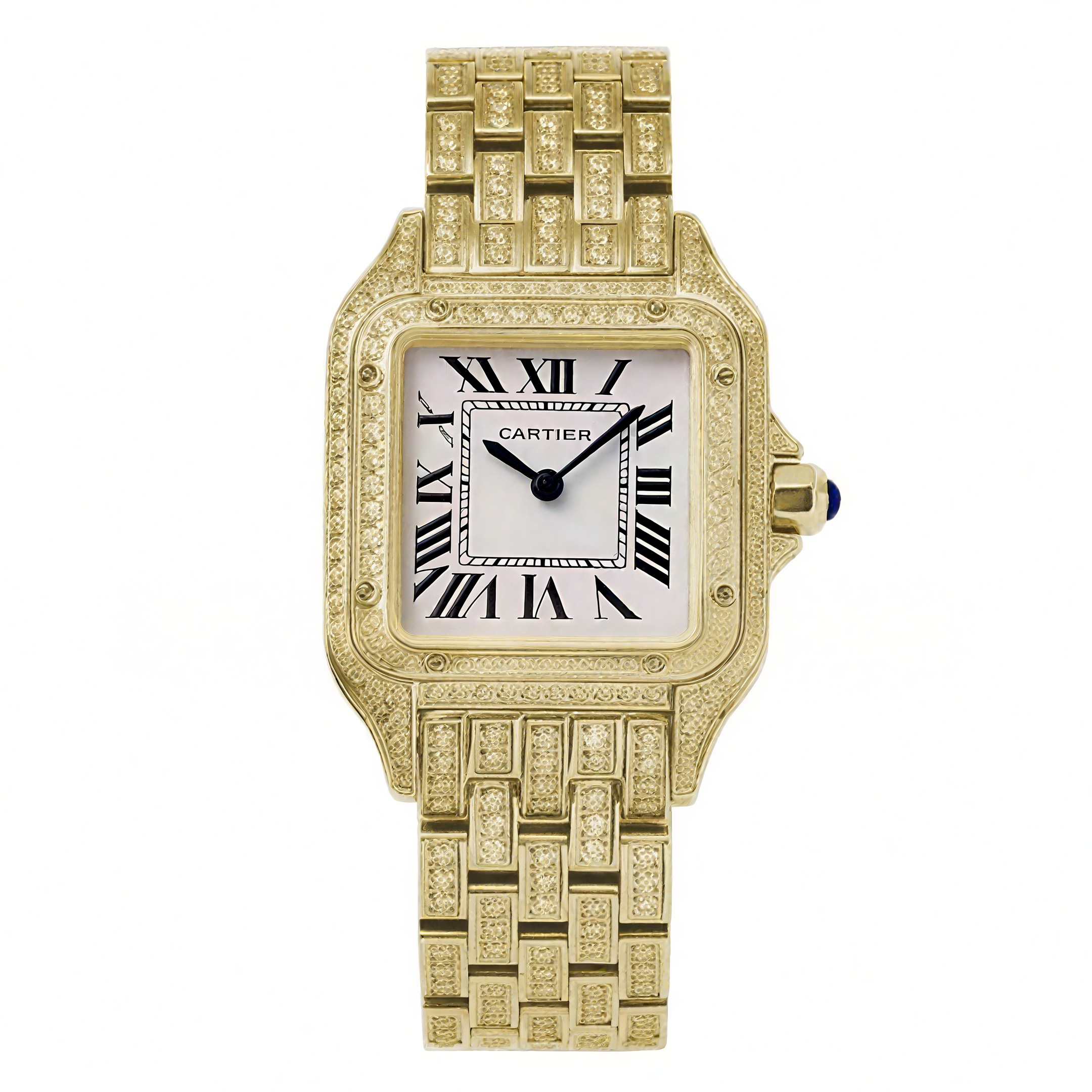 Cartier Panthère De Cartier 28mm White Dial in Yellow Gold with Diamonds-fasswatch
