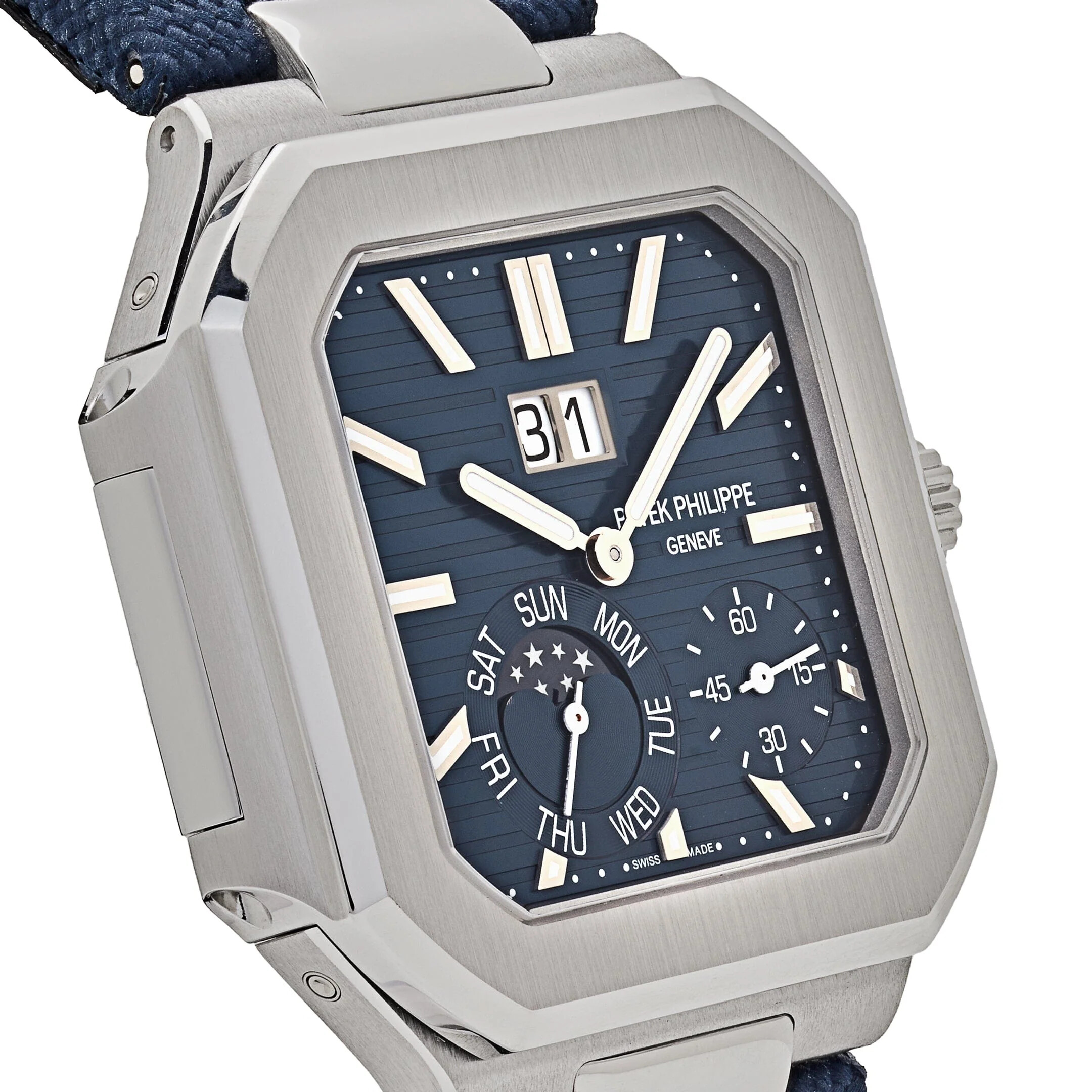 Patek Philippe Cubitus 5822P-001 Platinum Blue Dial Moon Phase (2024)-fasswatch