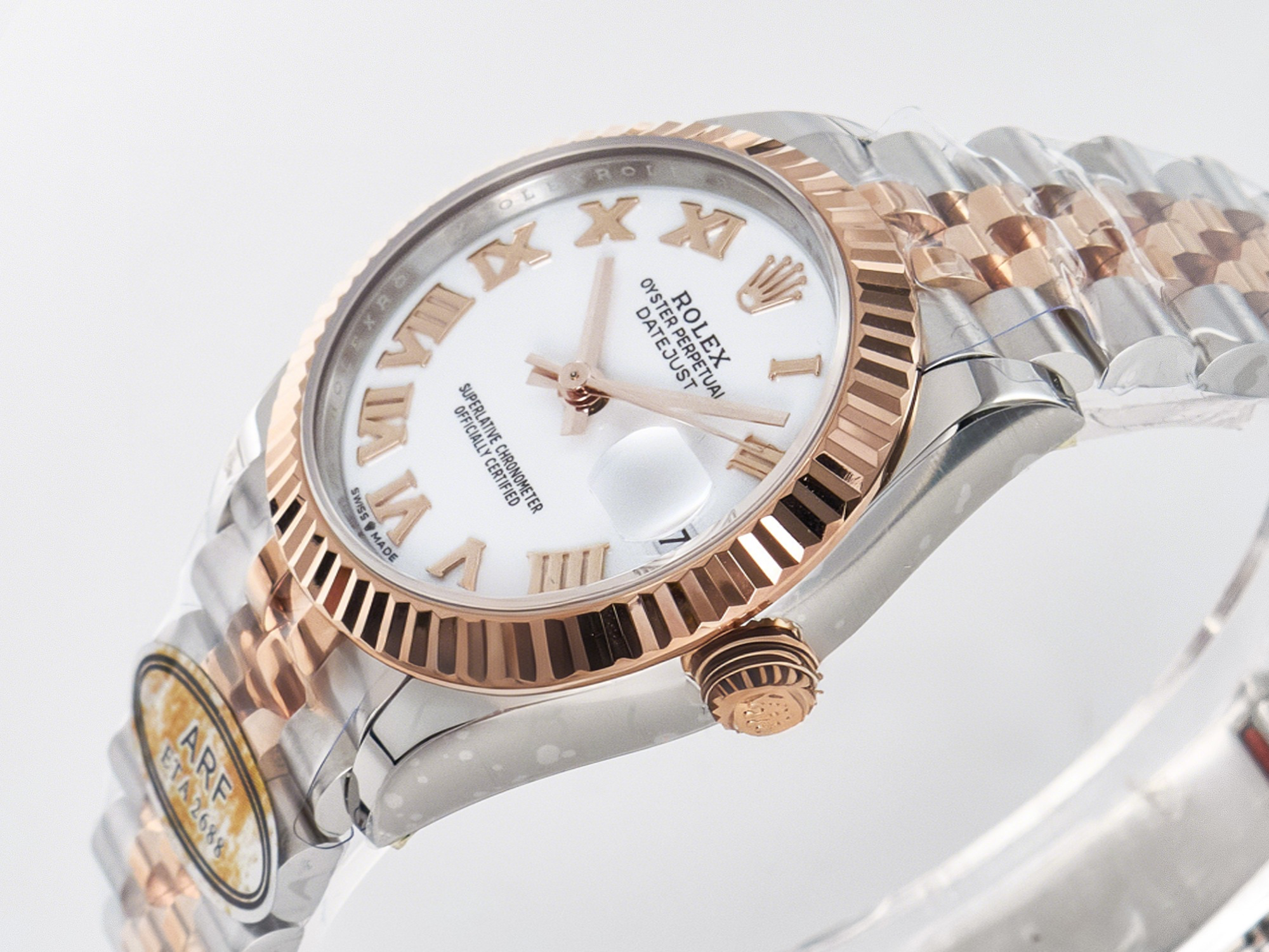 Rolex DateJust 31 278271 ARF 1:1 Best Edition 904L Steel White Roman Dial on SS/RG Jubilee Bracelet ETA 2688-fasswatch