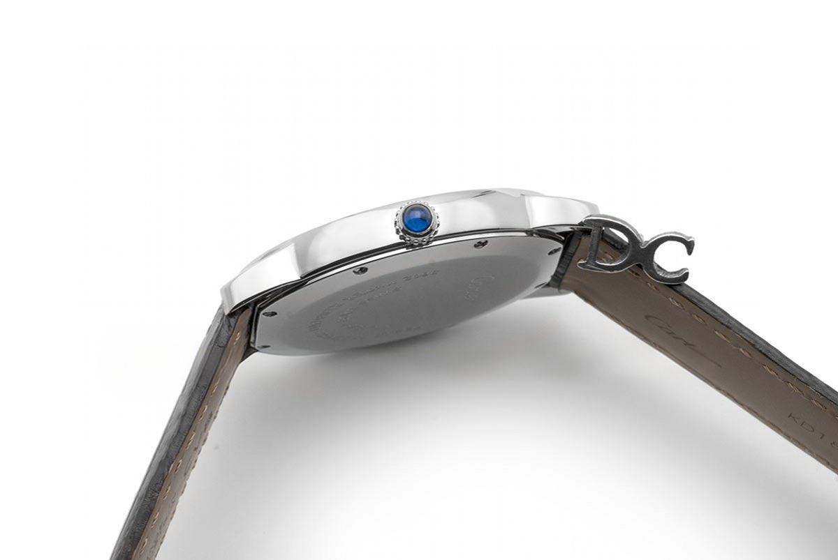 Cartier Ronde Louis Cartier Watch 36mm White Dial in White Gold on Black Leather Strap-fasswatch