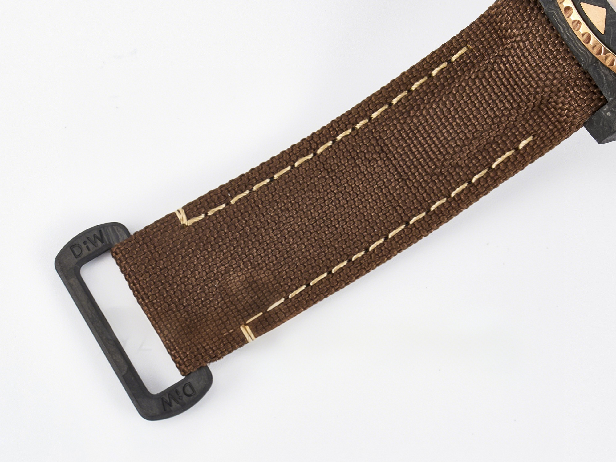 Rolex GMT Carbon DIWF Best Edition Yellow Roman Dial on Brown Nylon Strap SA3285 CHS V2-fasswatch