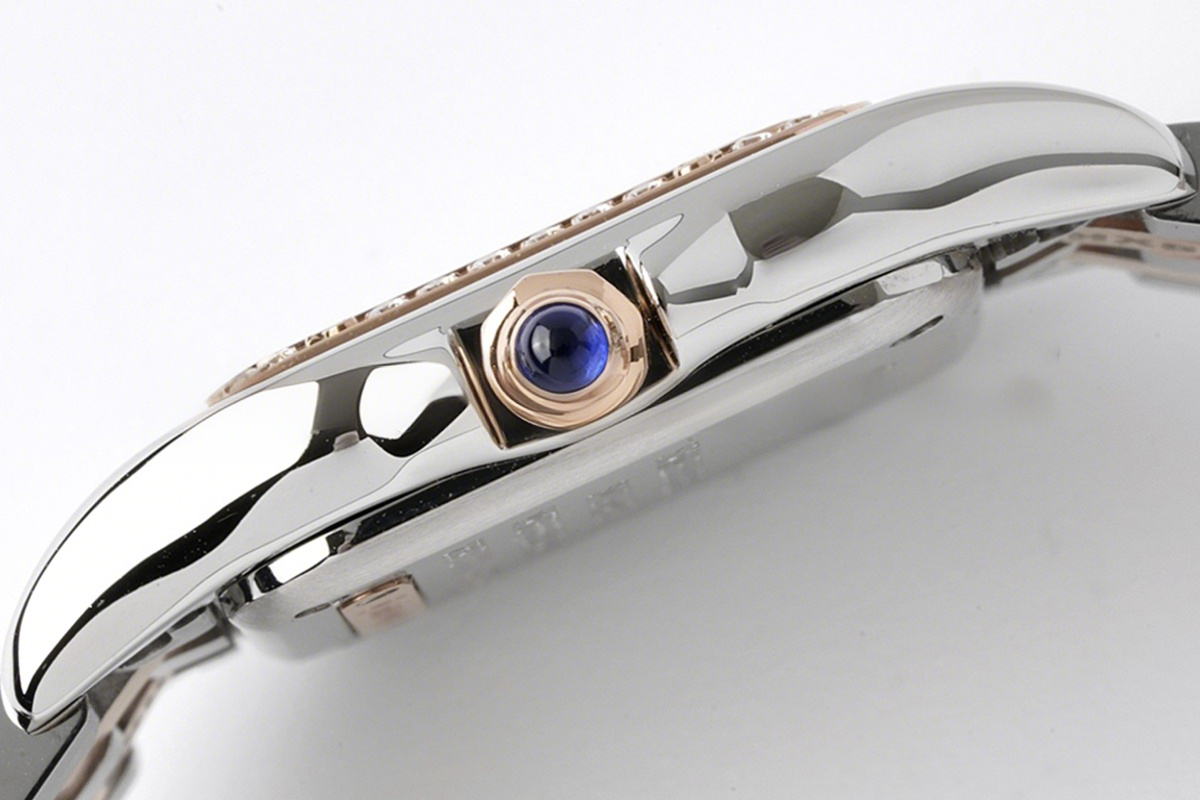 Cartier Panthère De Cartier 22mm White Dial in Steel/Rose Gold with Diamond Bezel-fasswatch