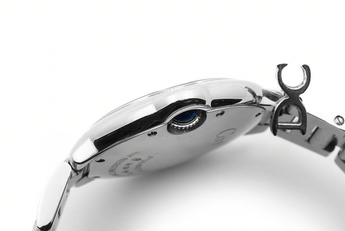 Cartier Ballon Bleu De Cartier 33mm White Mother Of Pearl Dial in Steel-fasswatch