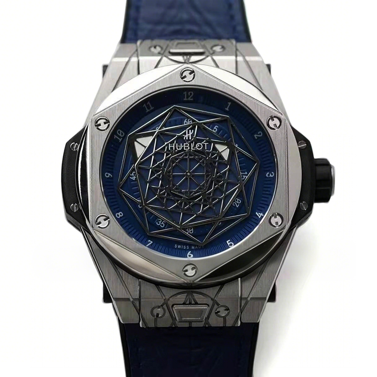 Hublot Big Bang Unico Sang Bleu in Titanium on Blue Leather Strap-fasswatch