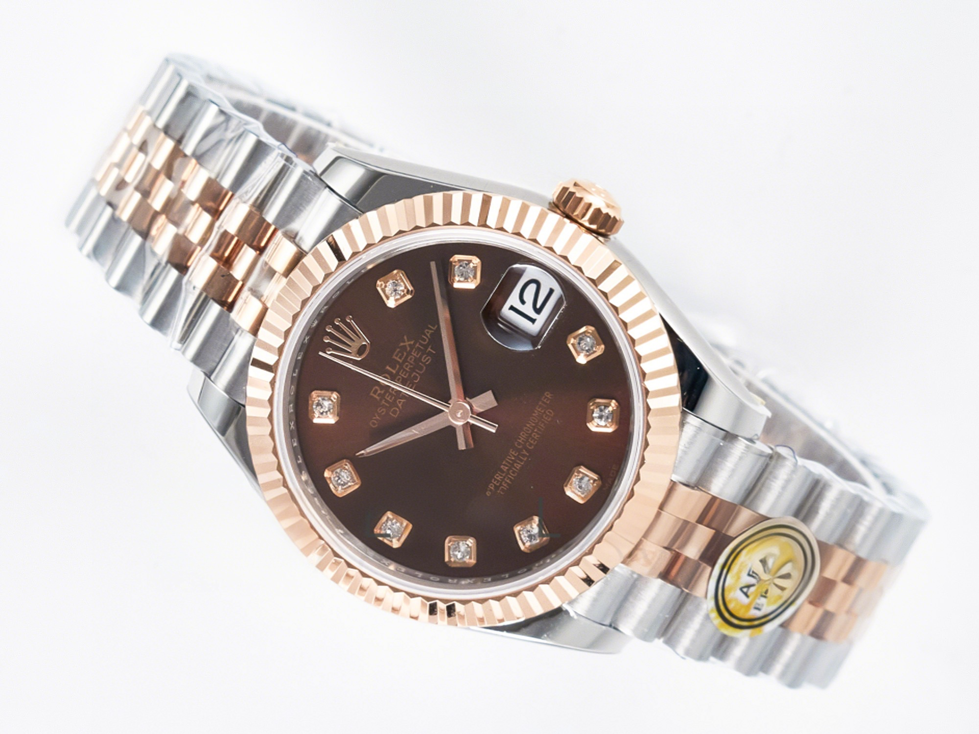 Rolex DateJust 31 278271 ARF 1:1 Best Edition 904L Steel Brown Diamonds Dial on SS/RG Jubilee Bracelet ETA 2688-fasswatch