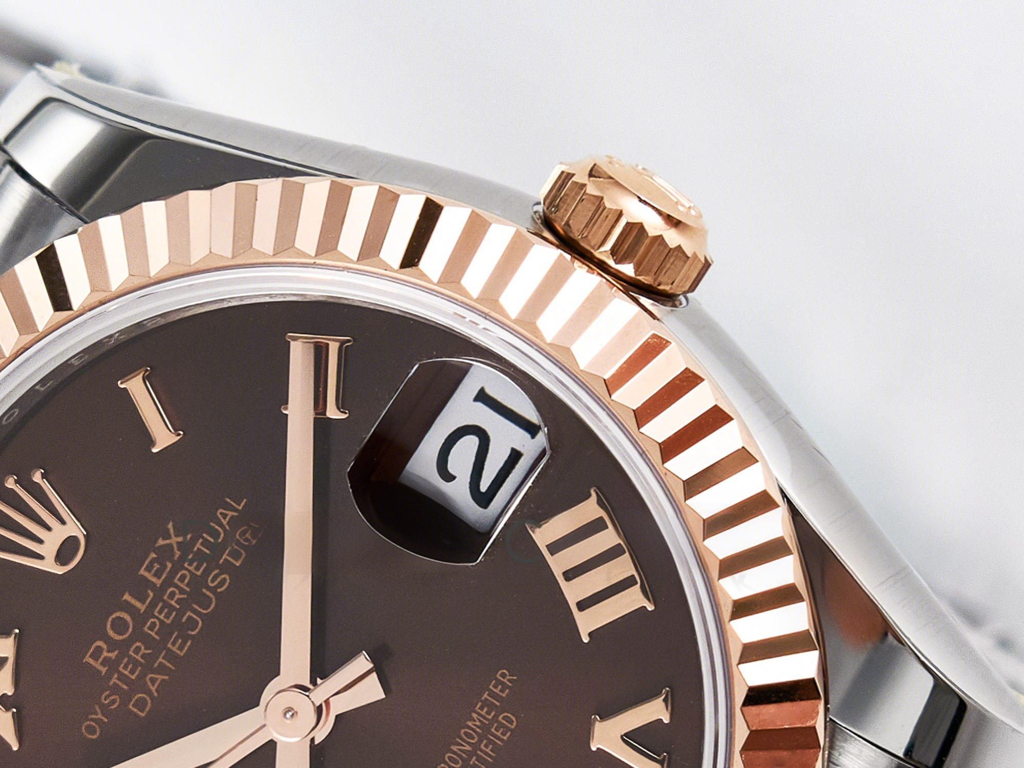 Rolex DateJust 31 278271 ARF 1:1 Best Edition 904L Steel Brown Roman Diamonds Dial on SS/RG Jubilee Bracelet ETA 2688-fasswatch