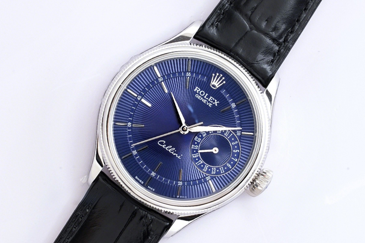 Rolex Cellini Date 50519 Blue Dial in White Gold-fasswatch