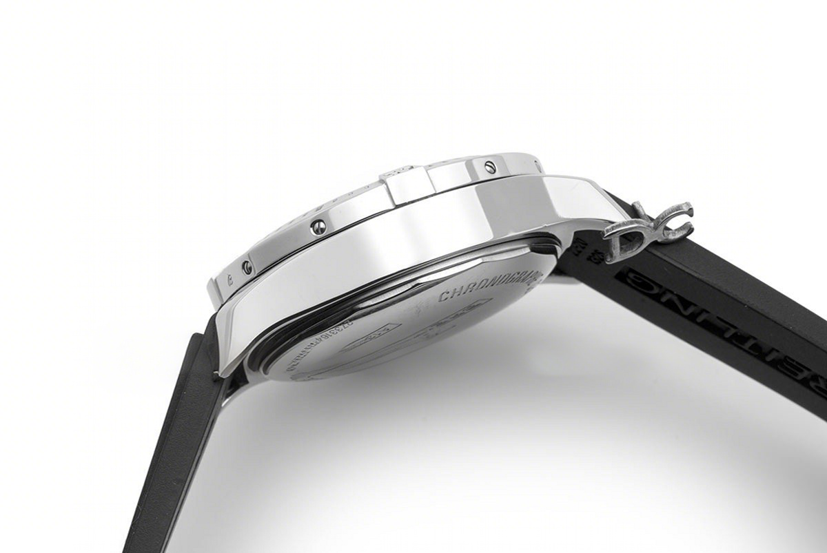 Breitling Colt Chronograph 44mm Black Dial in Steel on Black Rubber Strap-fasswatch