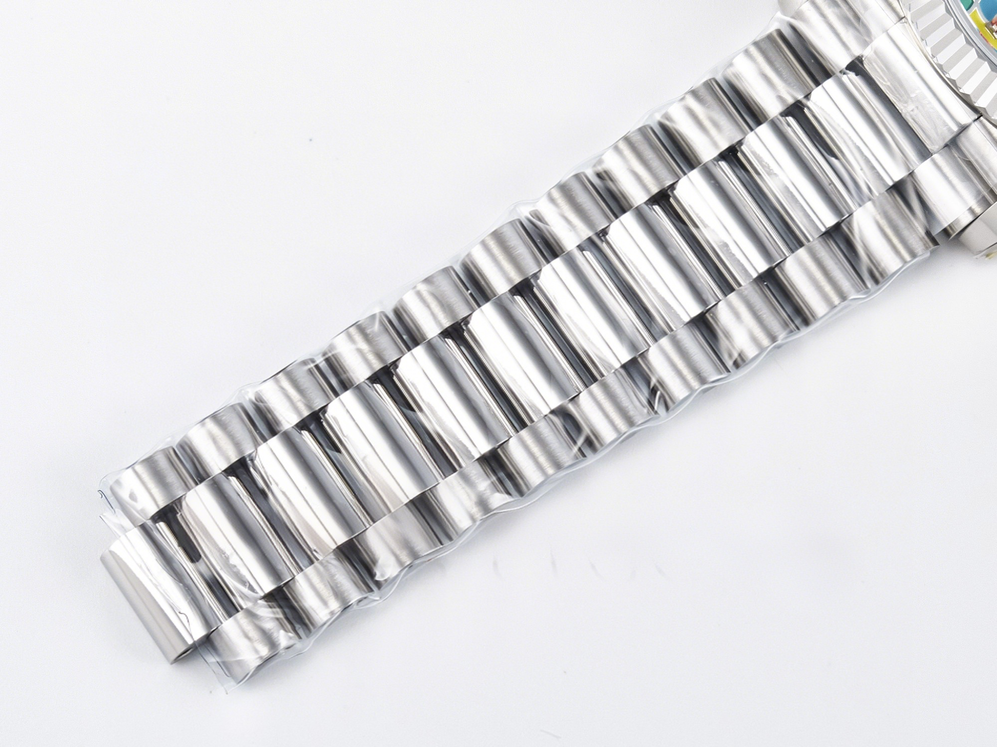 Rolex Daydate 128239 36mm Colour Jigsaw Puzzle SS QHF Best Edition Turquoise Blue Dial on SS President Bracelet A2834-fasswatch