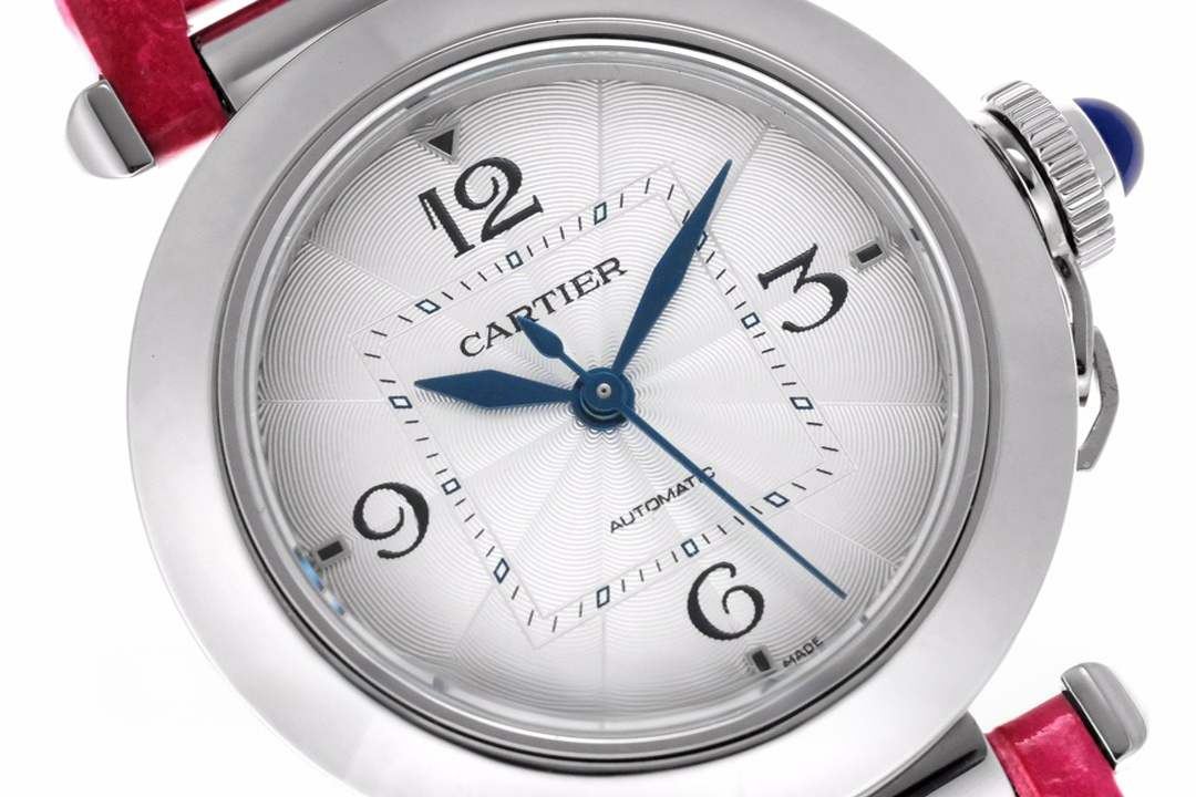 Cartier Pasha de Cartier 35mm in Pink Leather Strap-fasswatch