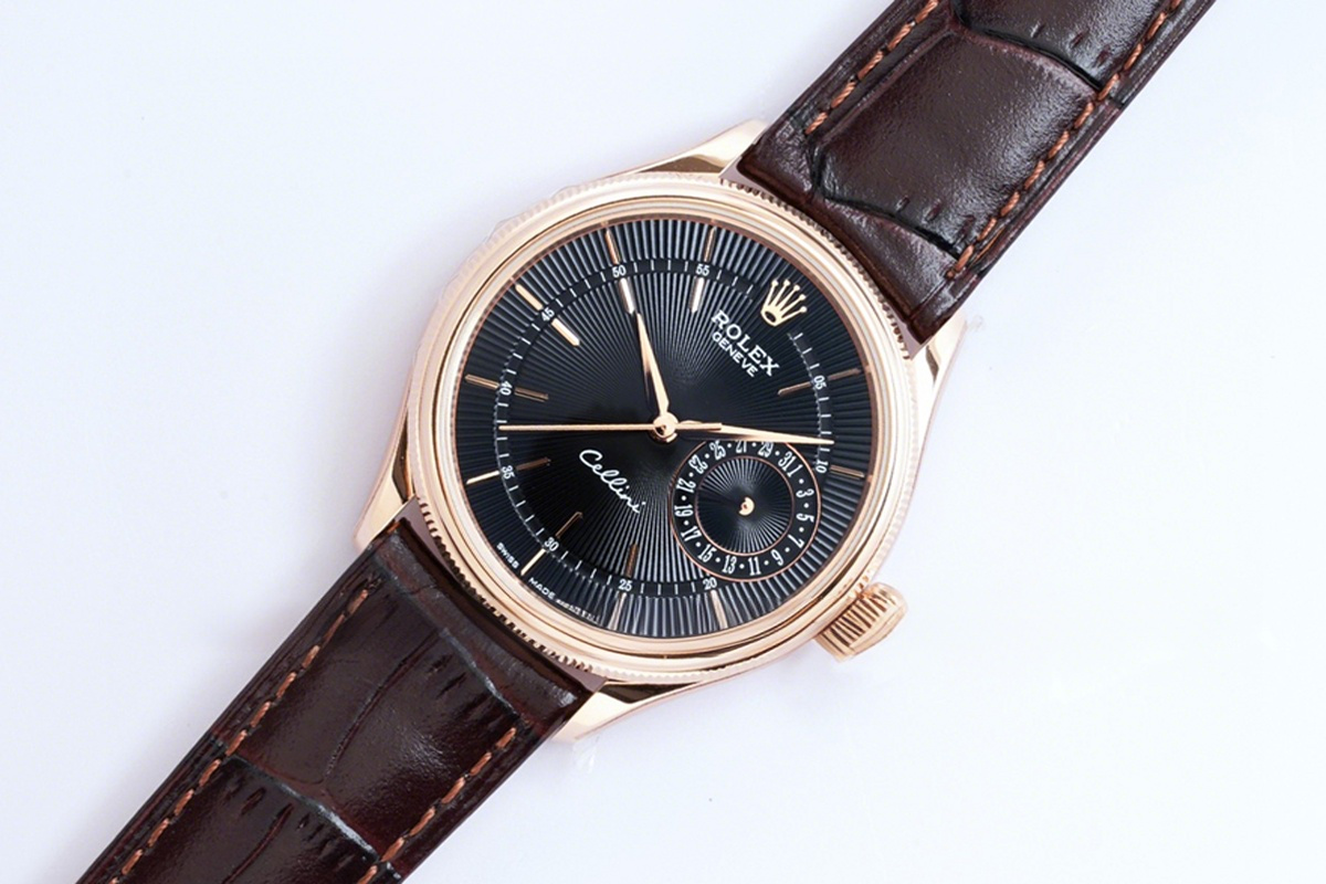 Rolex Cellini Date 50515 Black Dial in Everose Gold-fasswatch