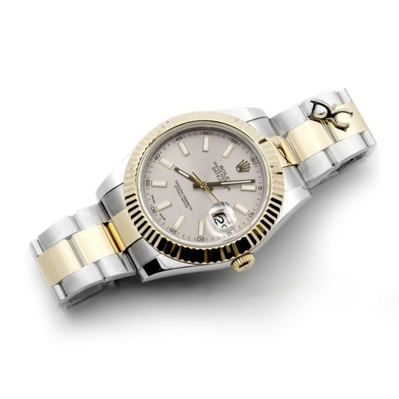 Rolex Datejust II 116333 Silver Dial in Gold/Steel with Stick Markers on Oyster Bracelet-fasswatch