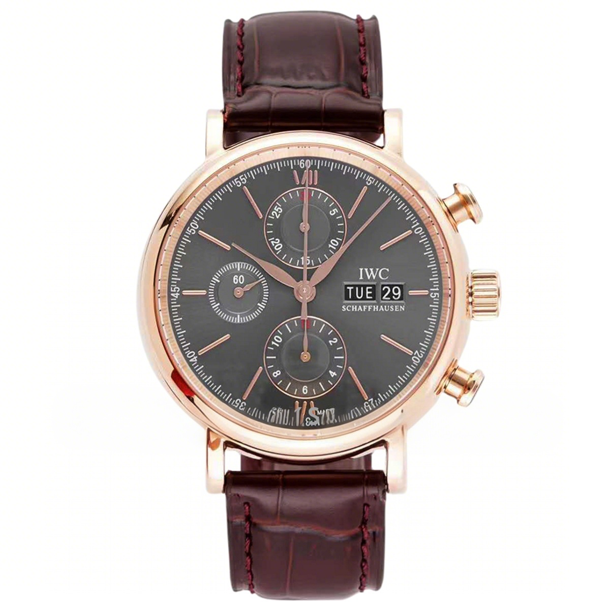 IWC Portofino Chronograph IW391021 Grey Dial in Rose Gold-fasswatch