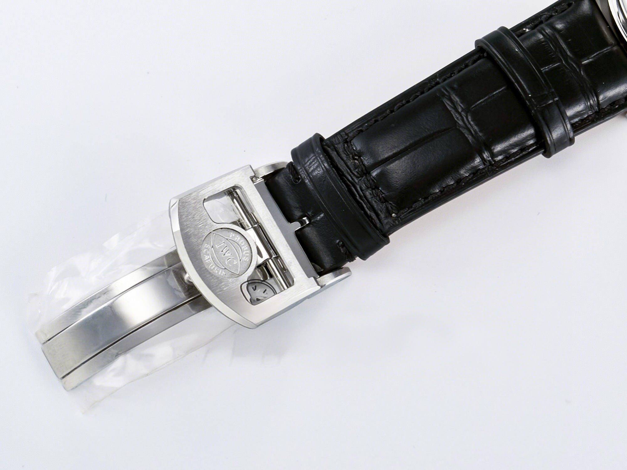 IWC IW5034 Portugieser Perpetual Calendar SS V9F 1:1 Best Edition White Dial on Black Leather Strap A52610-fasswatch