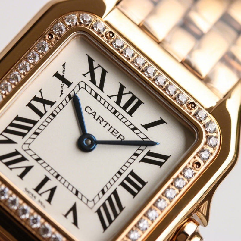 Cartier Panthère De Cartier 27mm White Dial in Rose Gold with Diamond Bezel-fasswatch