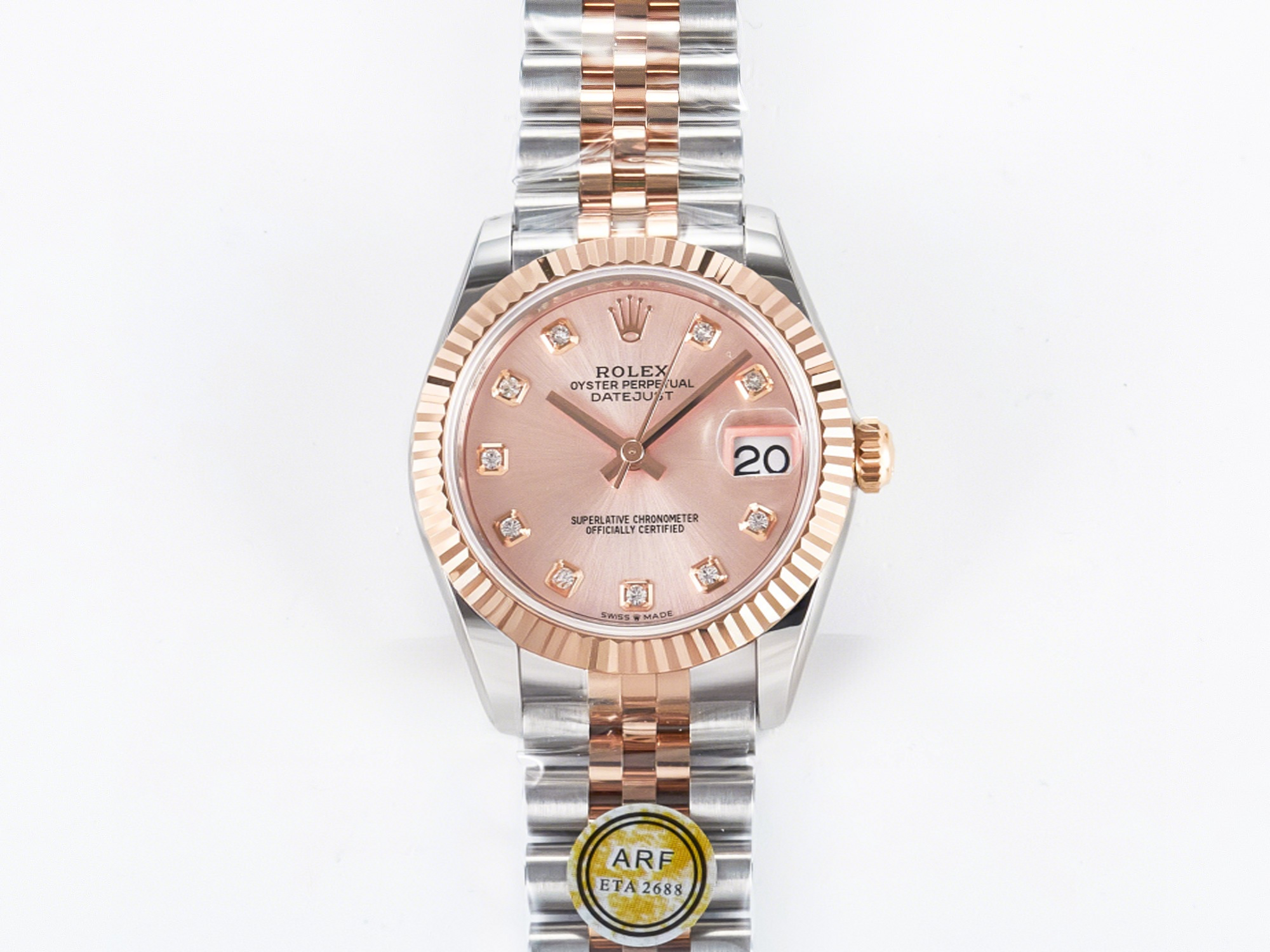 Rolex DateJust 31 278271 ARF 1:1 Best Edition 904L Steel RG Diamonds Dial on SS/RG Jubilee Bracelet ETA 2688-fasswatch