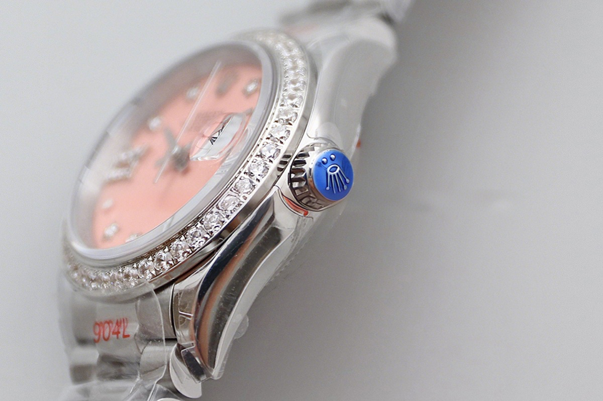 Rolex Datejust 28 279384RBR Pink Dial Diamond Markers in Steel-fasswatch