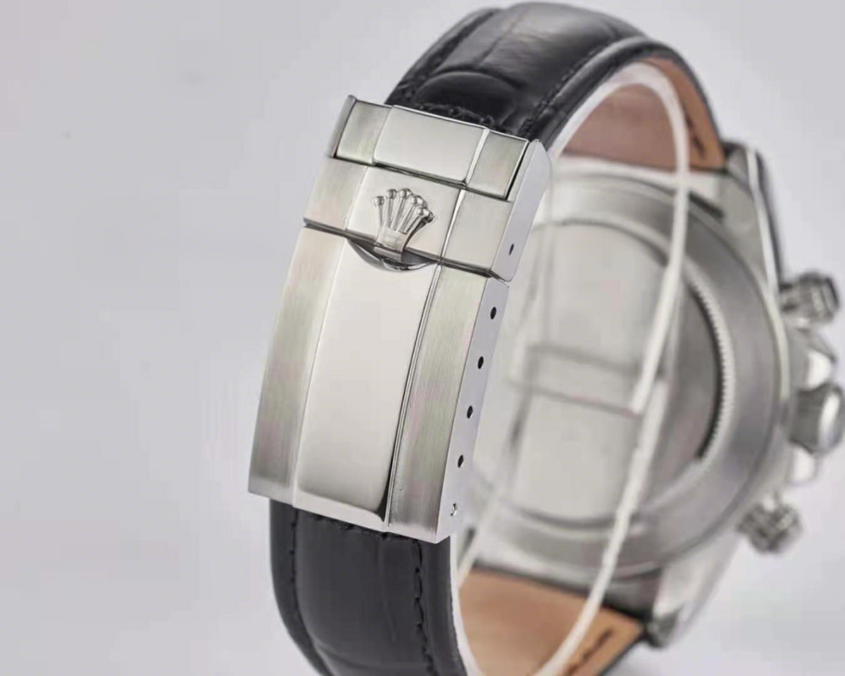 Rolex Daytona 116599 Diamond Paved Dial in White Gold on Black Leather Strap-fasswatch