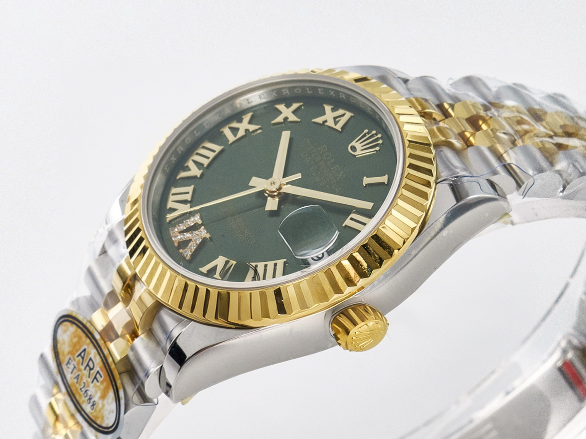 Rolex DateJust 31 278273 ARF 1:1 Best Edition 904L Steel Green Roman Diamonds Dial on SS/YG Jubilee Bracelet ETA 2688-fasswatch