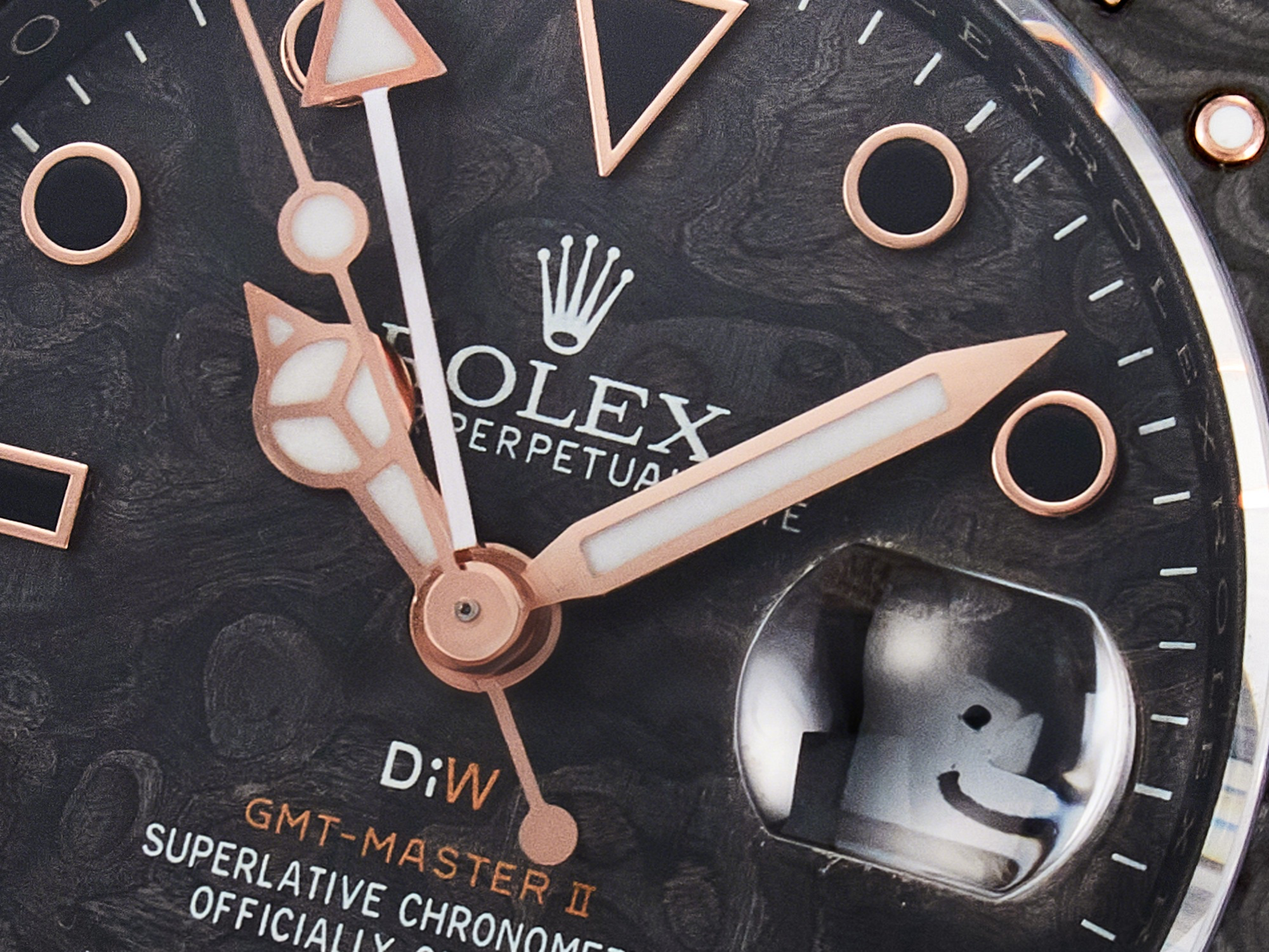 Rolex GMT Carbon DIWF Best Edition Black Carbon Dial RG Markers on Black Nylon Strap SA3186 CHS-fasswatch