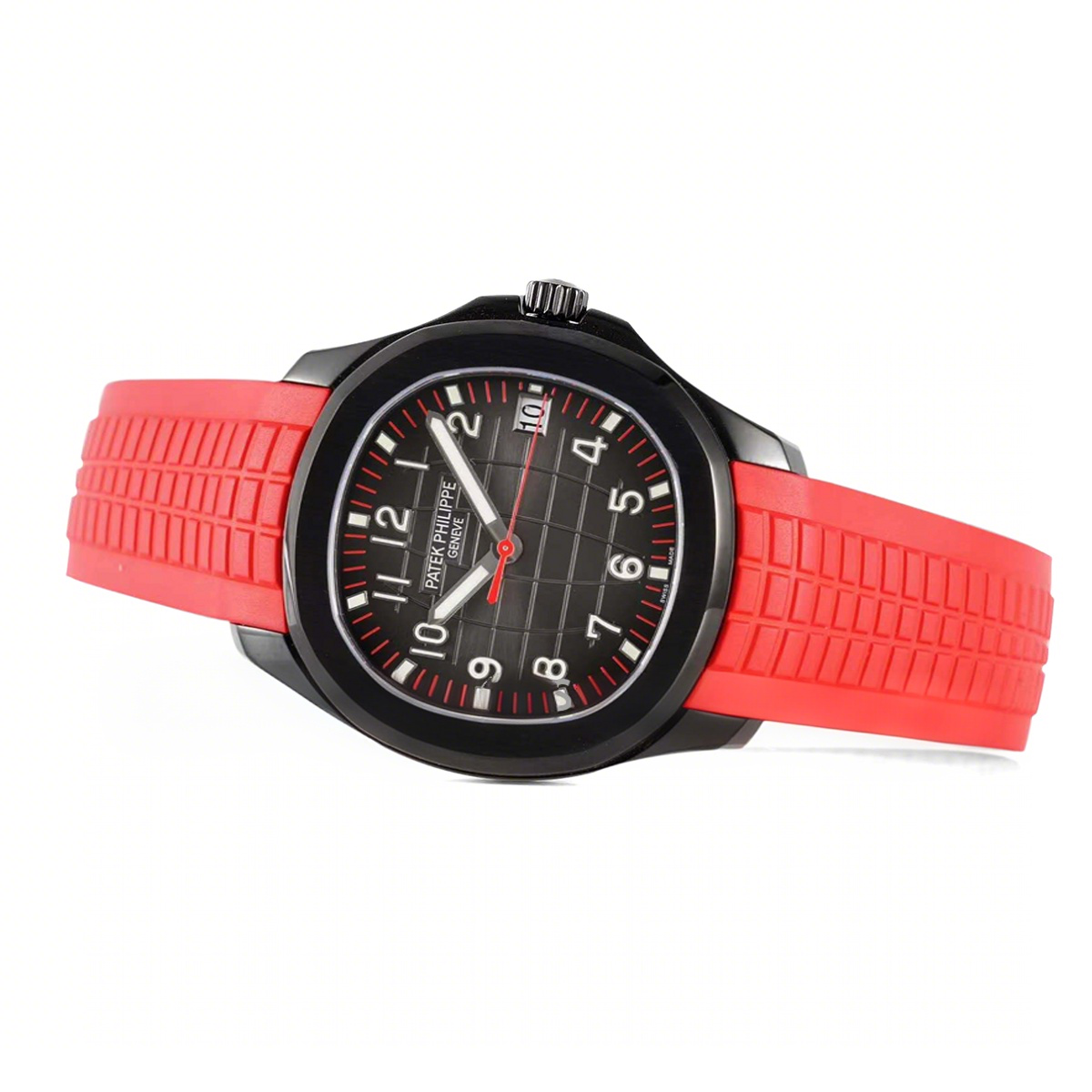 Patek Philippe Aquanaut 5167A ‘Black Venom Limited Edition’ Black Dial on Red Rubber Strap-fasswatch