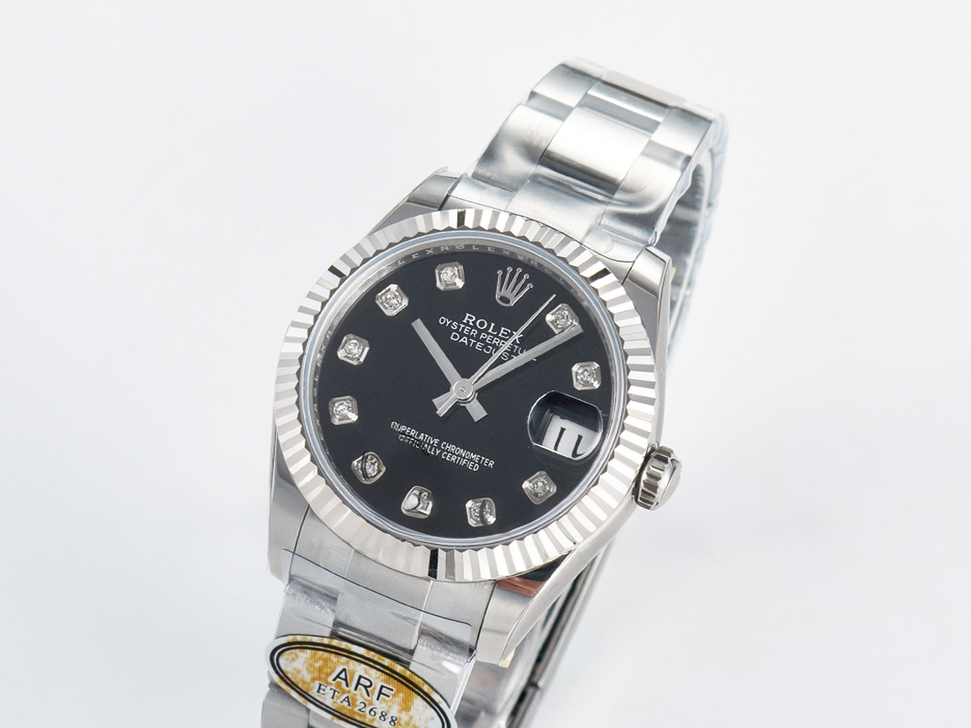 Rolex DateJust 31 278274 ARF 1:1 Best Edition 904L Steel Black Diamonds Dial on SS Oyster Bracelet ETA 2688-fasswatch